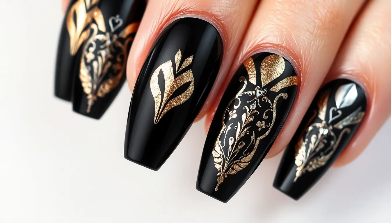 50+ Stunning Black Acrylic Nail Ideas That'll Make You Ditch Every Other Color 4 50+ Stunning Black Acrylic Nail Ideas That'll Make You Ditch Every Other Color 3