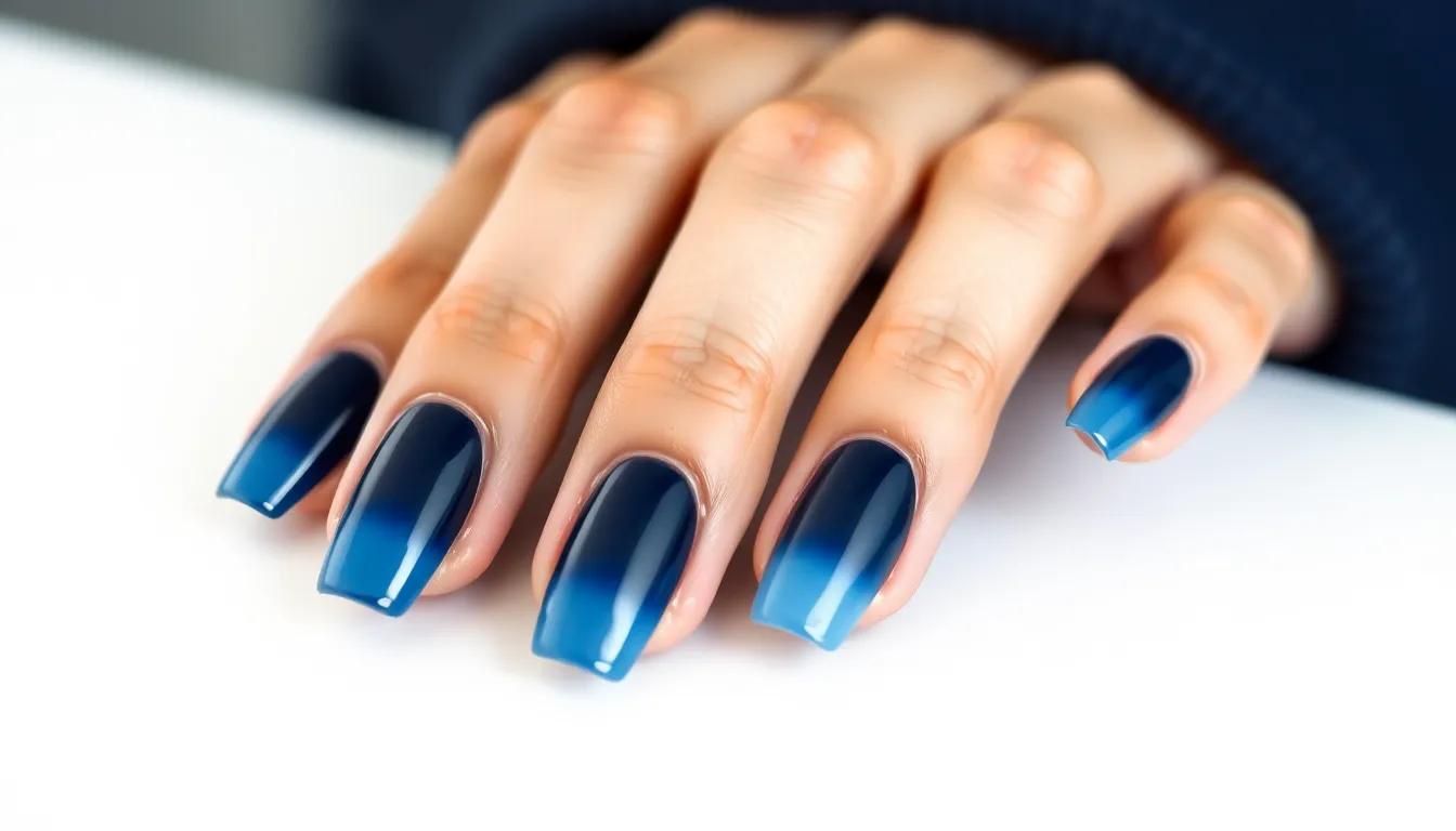 30 Stunning Dark Blue Nail Ideas That'll Make You Ditch Your Go-To Polish 4 30 Stunning Dark Blue Nail Ideas That'll Make You Ditch Your Go-To Polish 3