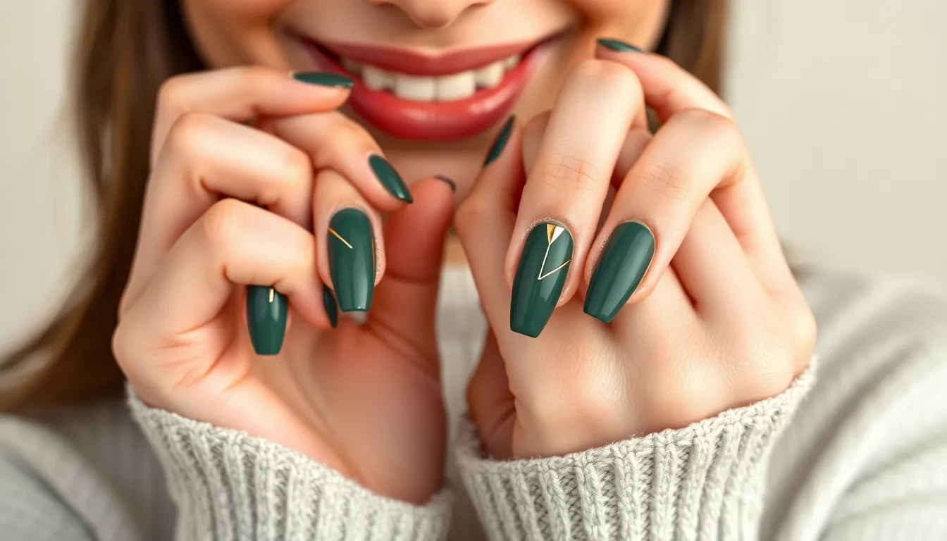 Dark Green Nails: 7 Stunning Shades That Will Transform Your Manicure Game 4 Dark Green Nails: 7 Stunning Shades That Will Transform Your Manicure Game 3