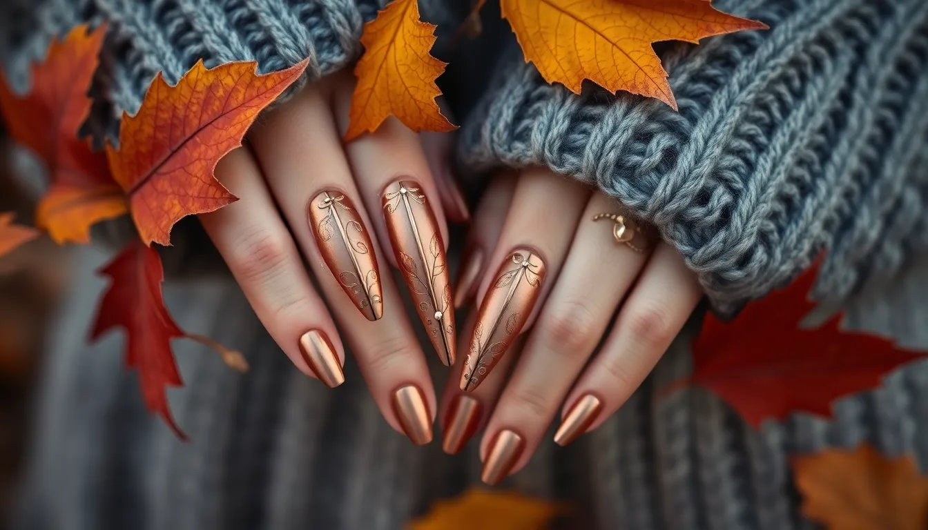 Fall Chrome Nails: 15 Stunning Designs & DIY Tips for Perfect Autumn Manicures 4 Fall Chrome Nails: 15 Stunning Designs & DIY Tips for Perfect Autumn Manicures 3