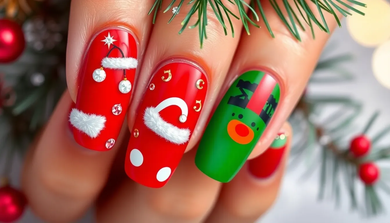 50+ Stunning Red and Green Christmas Nails Ideas That'll Make You Holiday-Ready 4 50+ Stunning Red and Green Christmas Nails Ideas That'll Make You Holiday-Ready 3