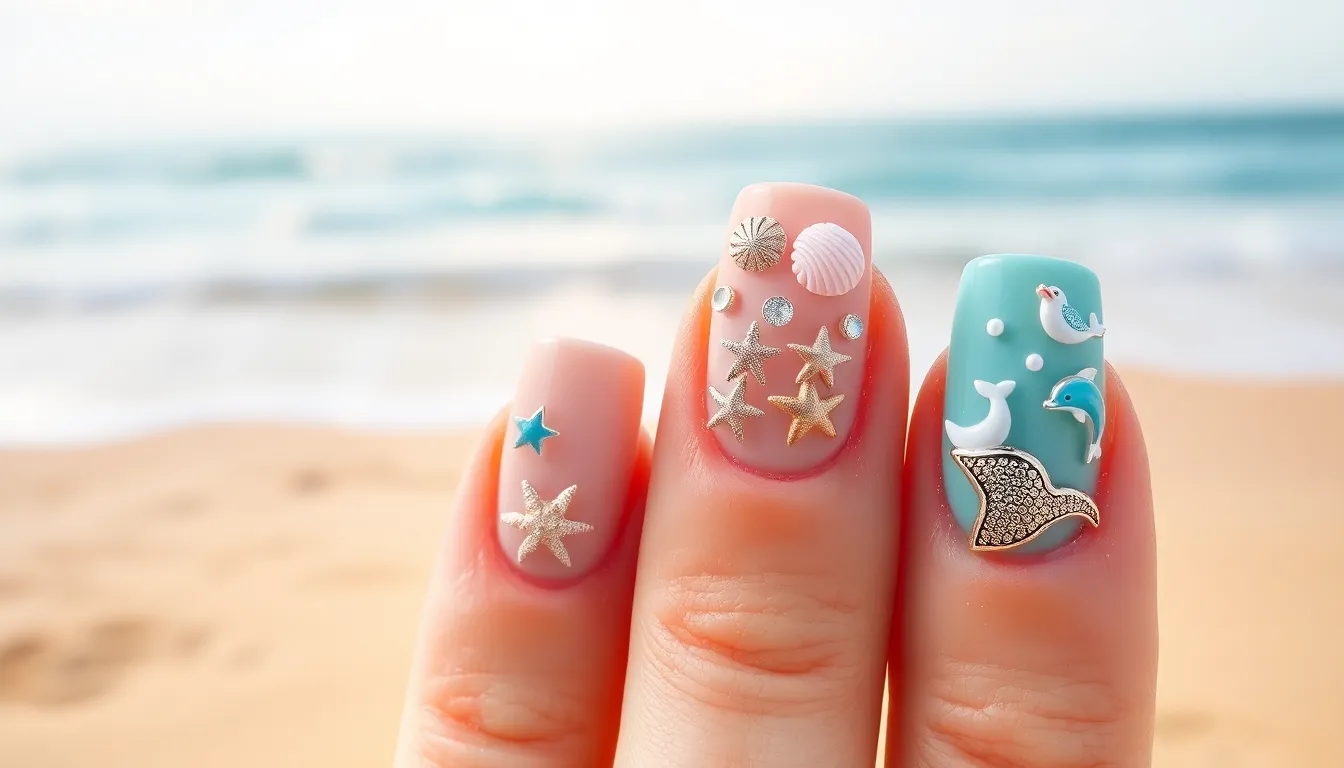 50+ Stunning Beach Nail Ideas to Perfect Your Summer Coastal Vibe 6 50+ Stunning Beach Nail Ideas to Perfect Your Summer Coastal Vibe 5