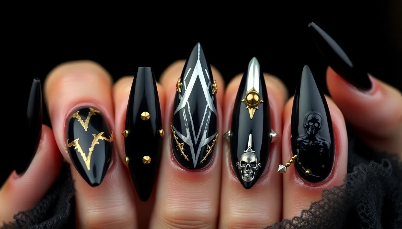 50+ Stunning Black Acrylic Nail Ideas That'll Make You Ditch Every Other Color 6 50+ Stunning Black Acrylic Nail Ideas That'll Make You Ditch Every Other Color 5