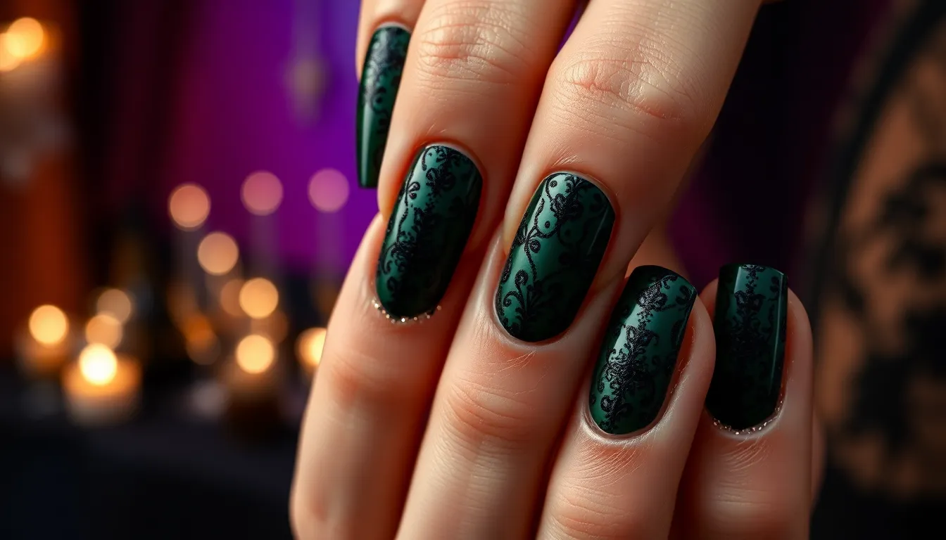 Dark Green Nails: 7 Stunning Shades That Will Transform Your Manicure Game 6 Dark Green Nails: 7 Stunning Shades That Will Transform Your Manicure Game 5