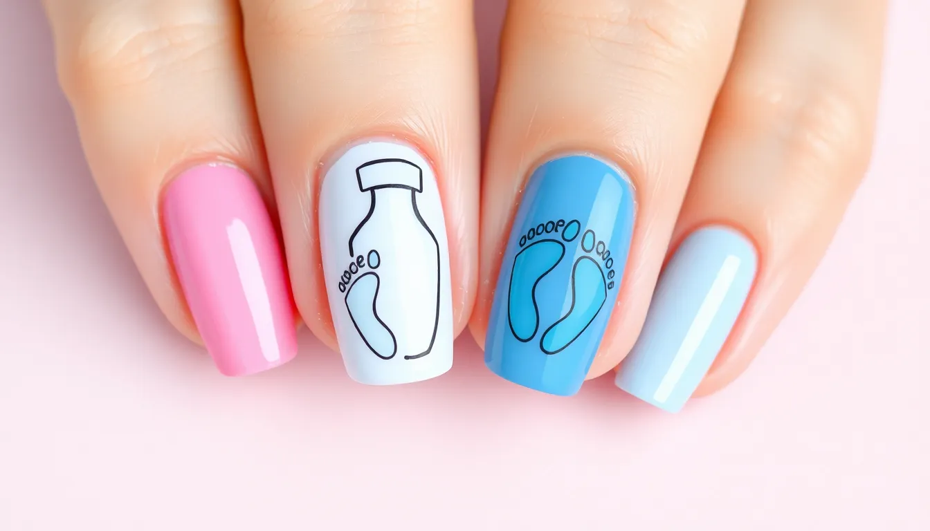 25+ Stunning Gender Reveal Nail Ideas for Your Big Announcement (2025) 6 25+ Stunning Gender Reveal Nail Ideas for Your Big Announcement (2025) 5