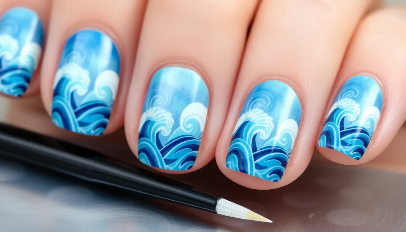 25 Stunning Ocean Nail Ideas: From Mermaid Scales to Deep Sea Blues 6 25 Stunning Ocean Nail Ideas: From Mermaid Scales to Deep Sea Blues 5