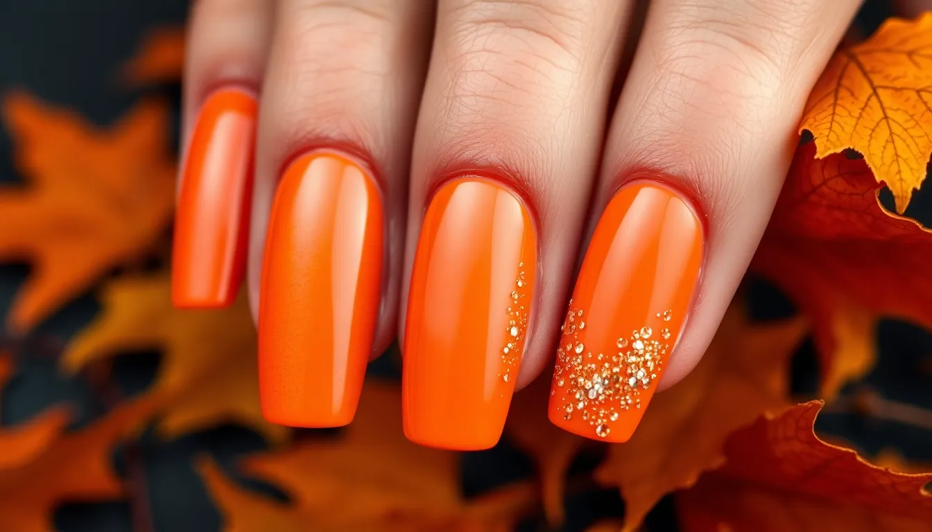 15 Stunning Orange Autumn Nails Ideas That'll Make You Fall in Love with Fall 6 15 Stunning Orange Autumn Nails Ideas That'll Make You Fall in Love with Fall 5
