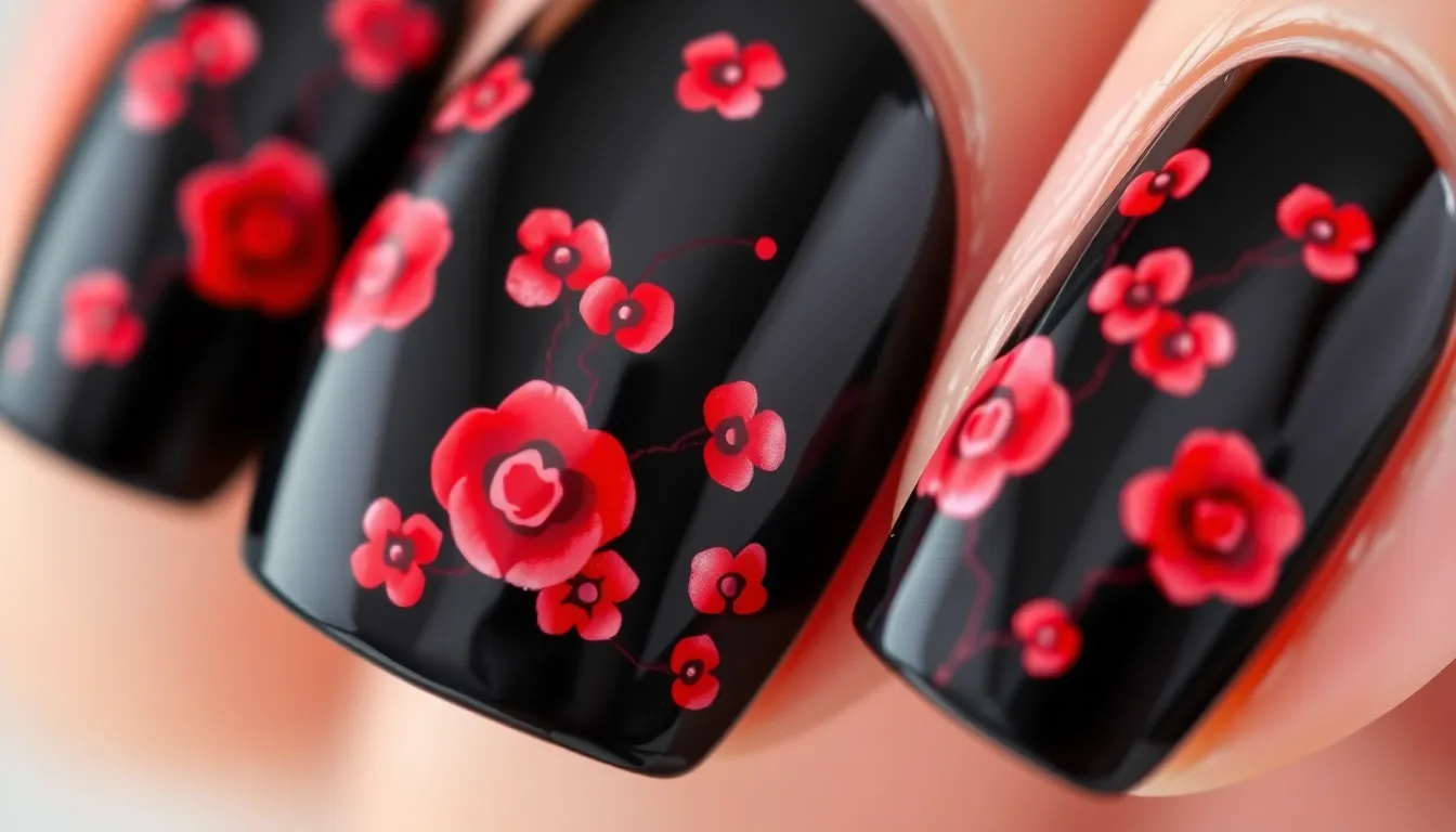 50+ Stunning Red and Black Nail Ideas That'll Make You Feel Like a Total Boss 6 50+ Stunning Red and Black Nail Ideas That'll Make You Feel Like a Total Boss 5