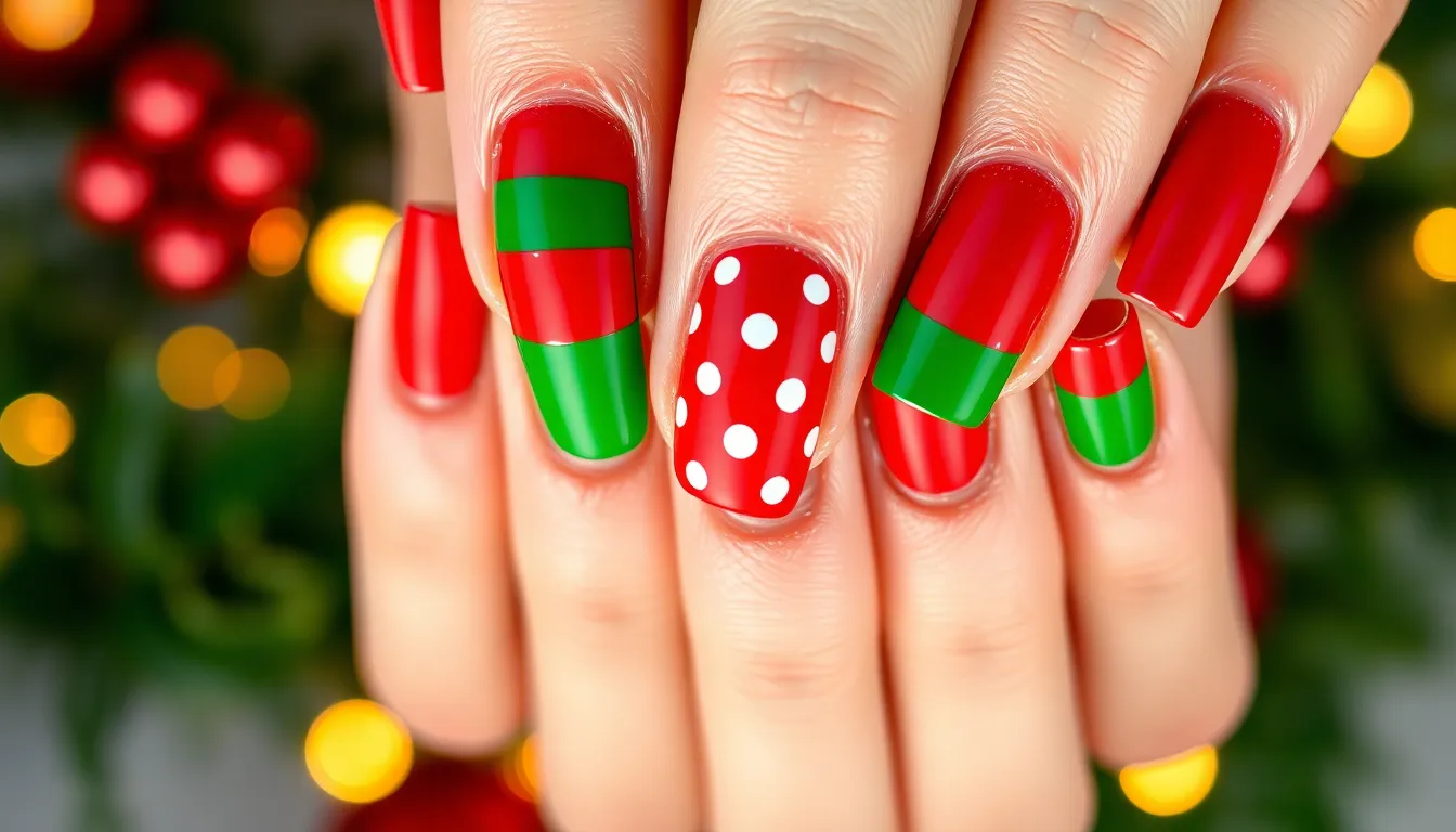 50+ Stunning Red and Green Christmas Nails Ideas That'll Make You Holiday-Ready 6 50+ Stunning Red and Green Christmas Nails Ideas That'll Make You Holiday-Ready 5