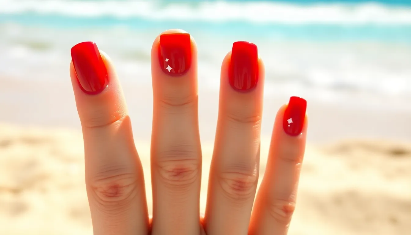 50+ Stunning Red Summer Nails Ideas That'll Make You Feel Unstoppable 6 50+ Stunning Red Summer Nails Ideas That'll Make You Feel Unstoppable 5