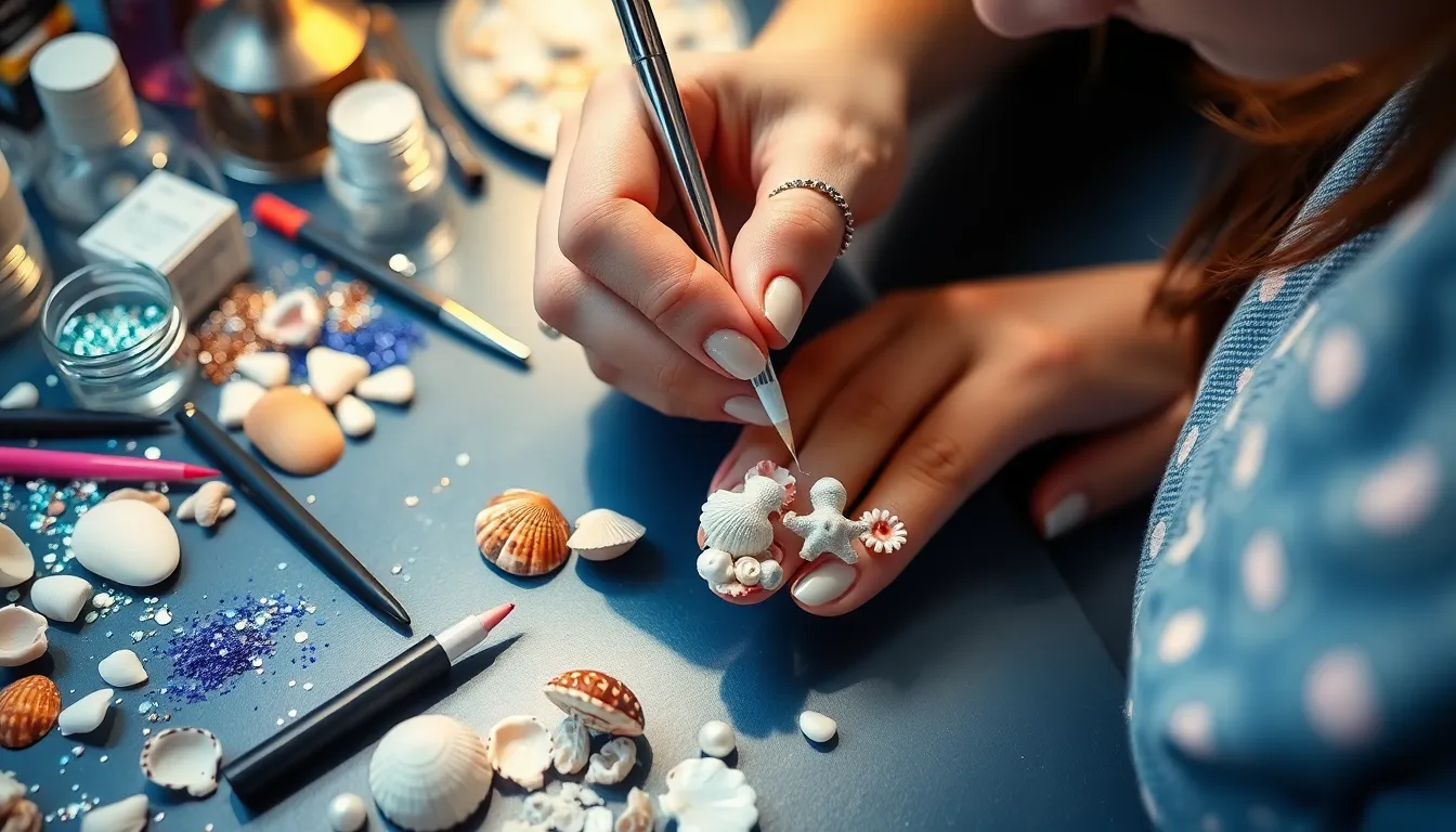 15 Stunning Seashell Nail Art Designs You Can Master at Home (Step-by-Step Guide) 6 15 Stunning Seashell Nail Art Designs You Can Master at Home (Step-by-Step Guide) 5