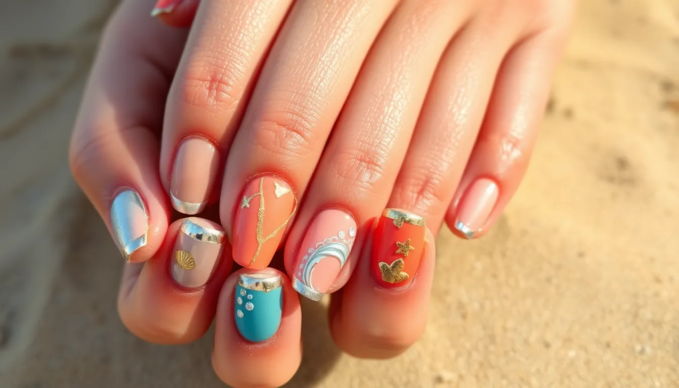 50+ Stunning Beach Nail Ideas to Perfect Your Summer Coastal Vibe 8 50+ Stunning Beach Nail Ideas to Perfect Your Summer Coastal Vibe 7