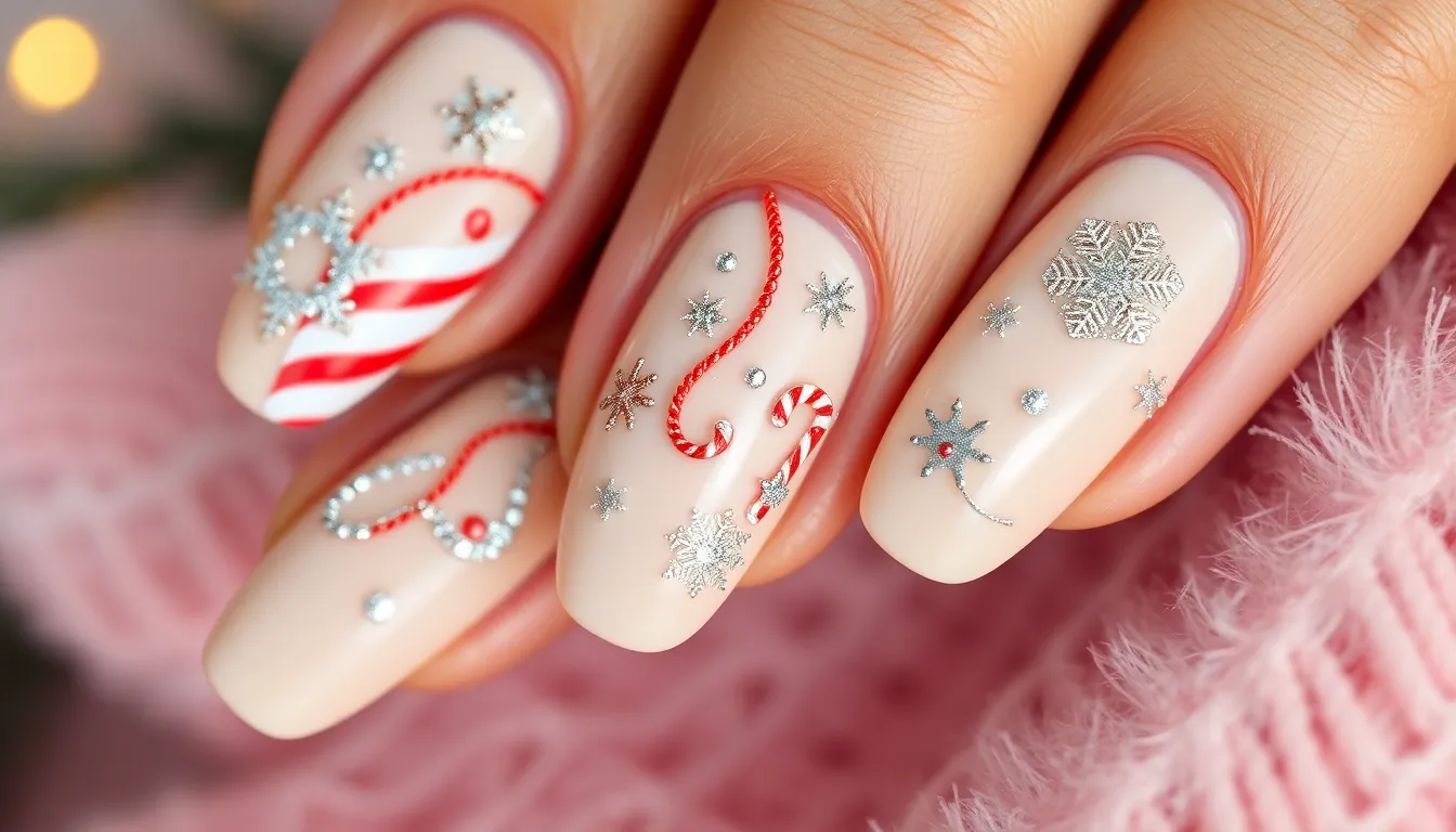 25 Stunning Christmas Glitter Nails to Sparkle All Holiday Season Long 8 25 Stunning Christmas Glitter Nails to Sparkle All Holiday Season Long 7