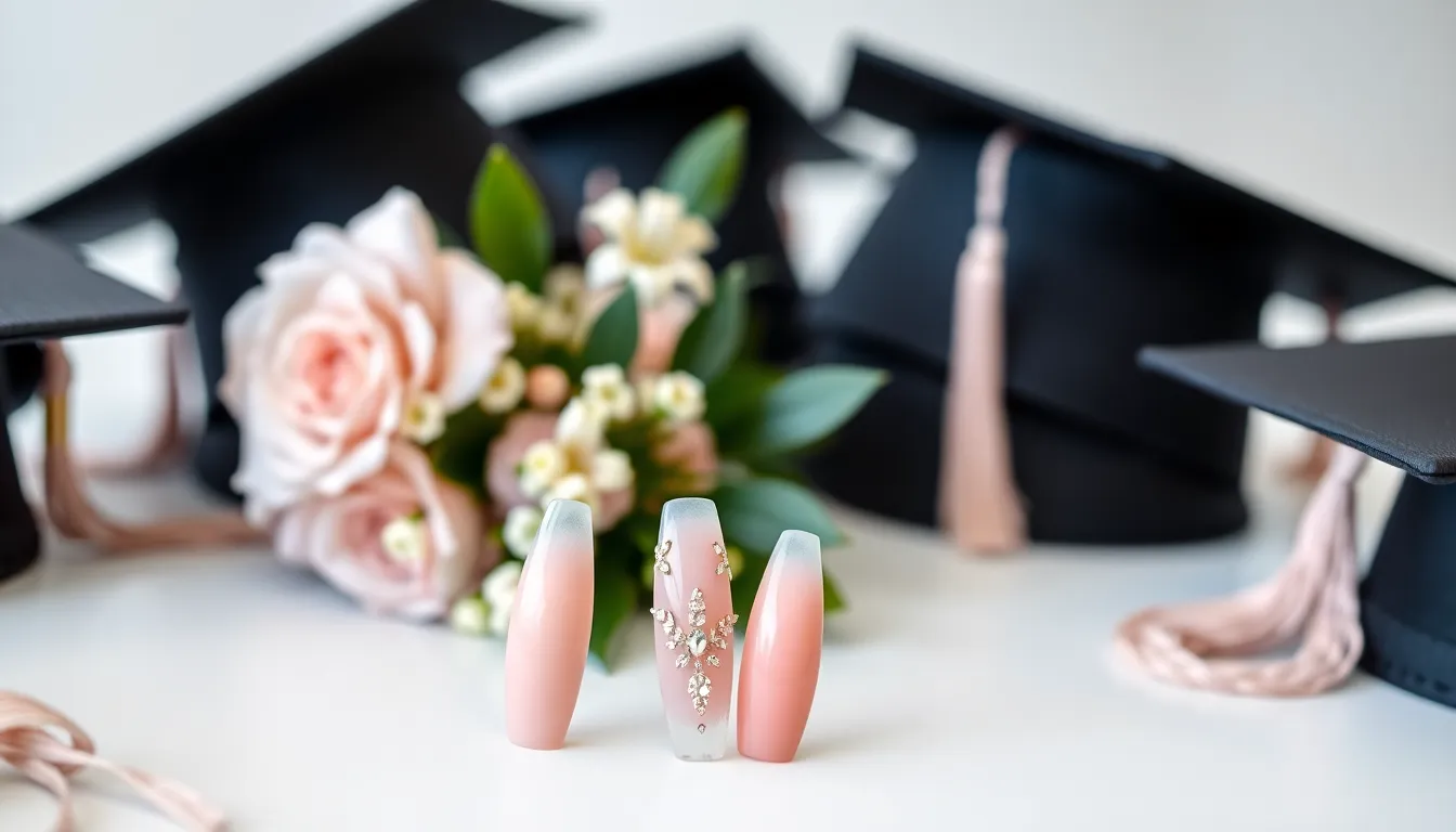 50+ Stunning Graduation Nail Ideas to Celebrate Your Big Day in Style 8 50+ Stunning Graduation Nail Ideas to Celebrate Your Big Day in Style 7