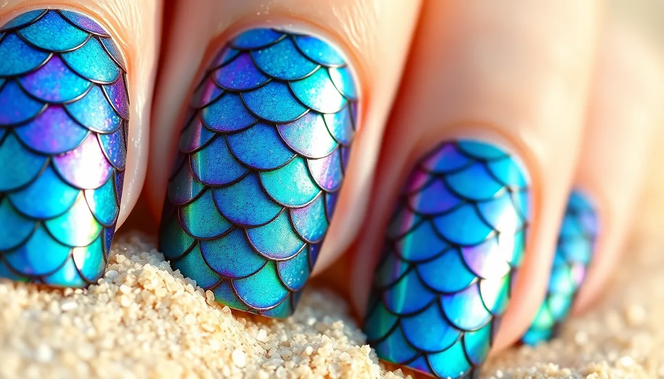 25 Stunning Ocean Nail Ideas: From Mermaid Scales to Deep Sea Blues 8 25 Stunning Ocean Nail Ideas: From Mermaid Scales to Deep Sea Blues 7