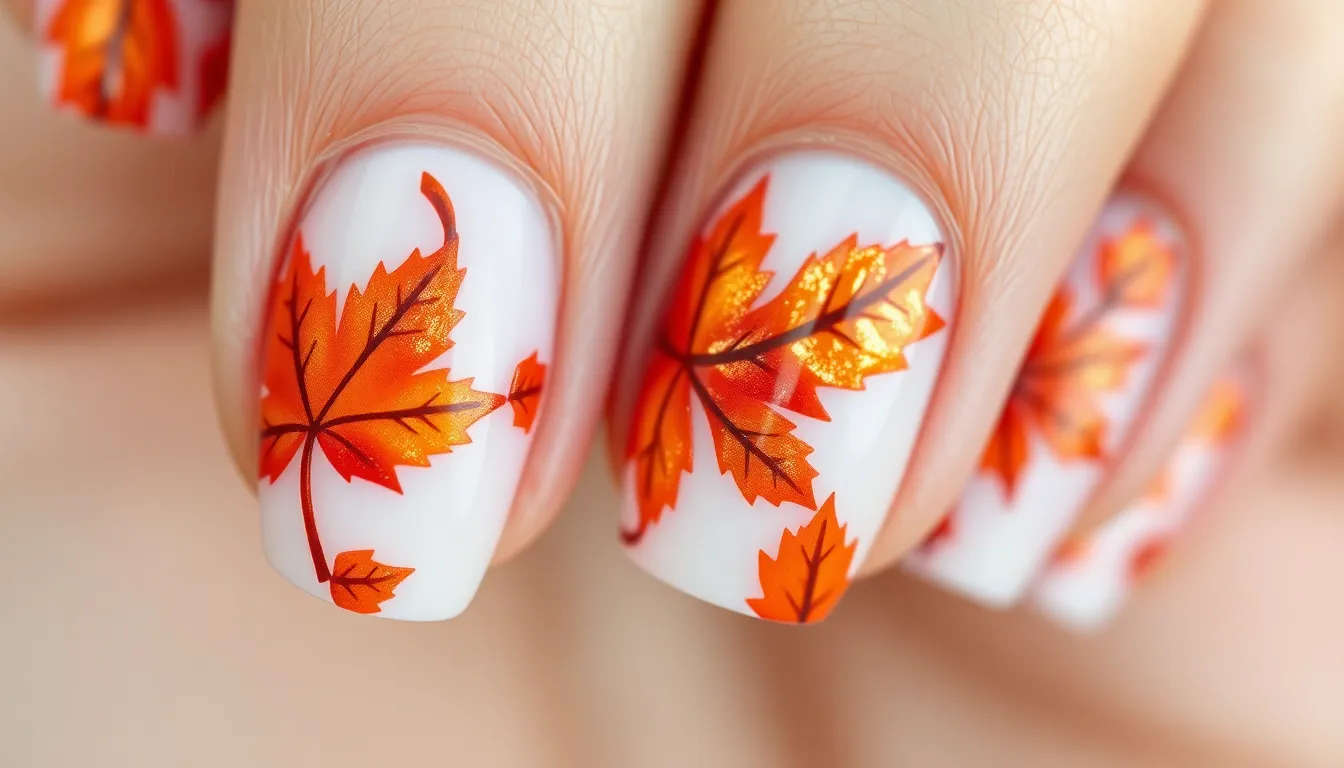 15 Stunning Orange Autumn Nails Ideas That'll Make You Fall in Love with Fall 8 15 Stunning Orange Autumn Nails Ideas That'll Make You Fall in Love with Fall 7