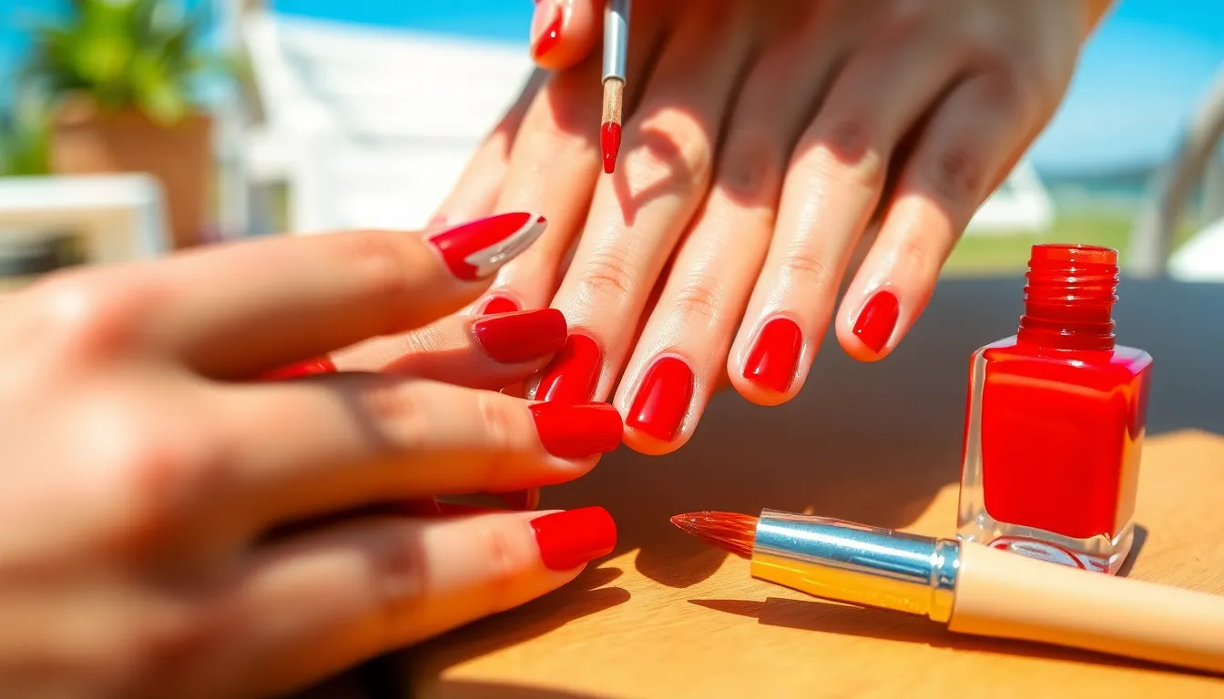 50+ Stunning Red Summer Nails Ideas That'll Make You Feel Unstoppable 8 50+ Stunning Red Summer Nails Ideas That'll Make You Feel Unstoppable 7