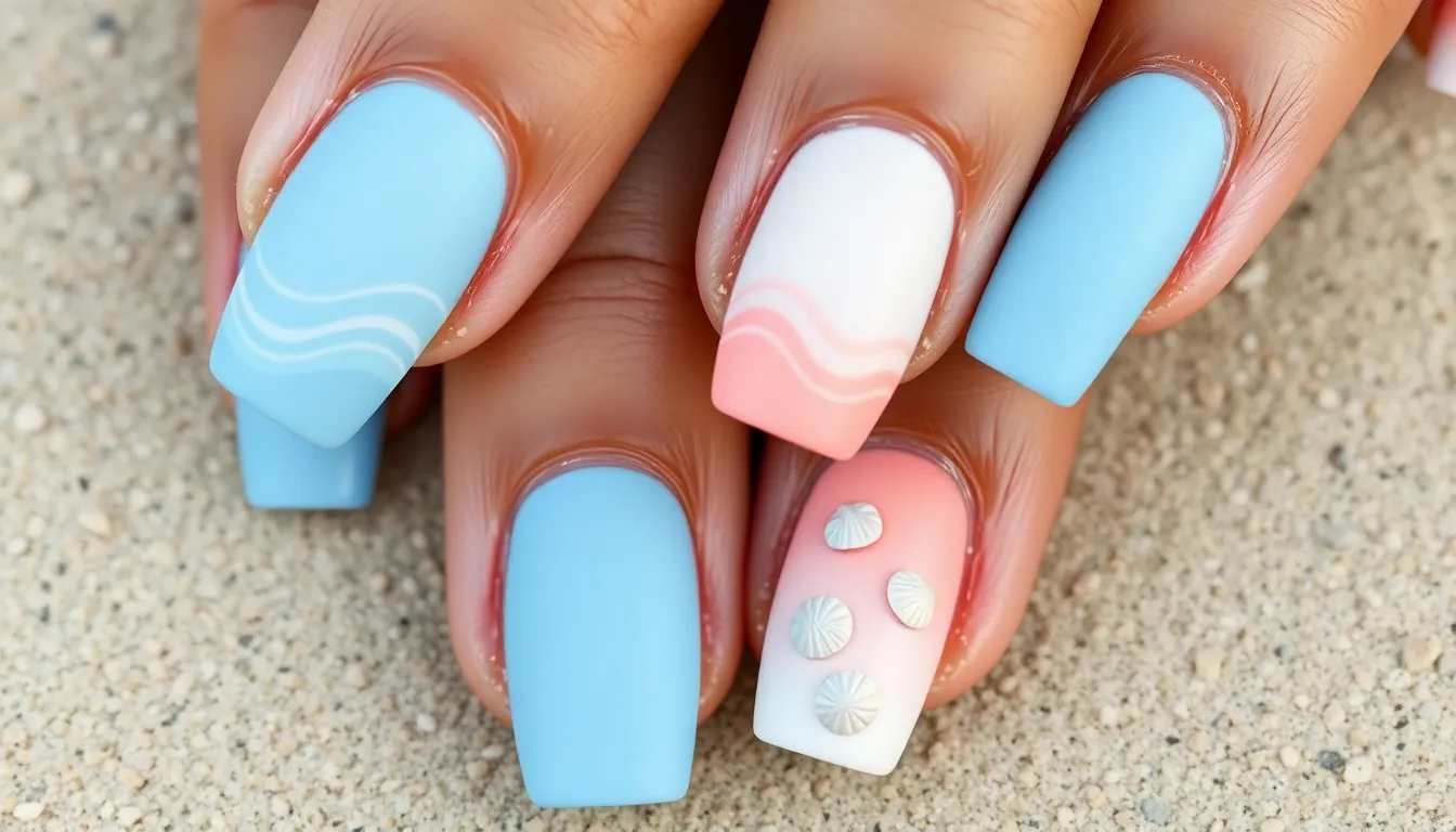 50+ Stunning Beach Nail Ideas to Perfect Your Summer Coastal Vibe 10 50+ Stunning Beach Nail Ideas to Perfect Your Summer Coastal Vibe 9