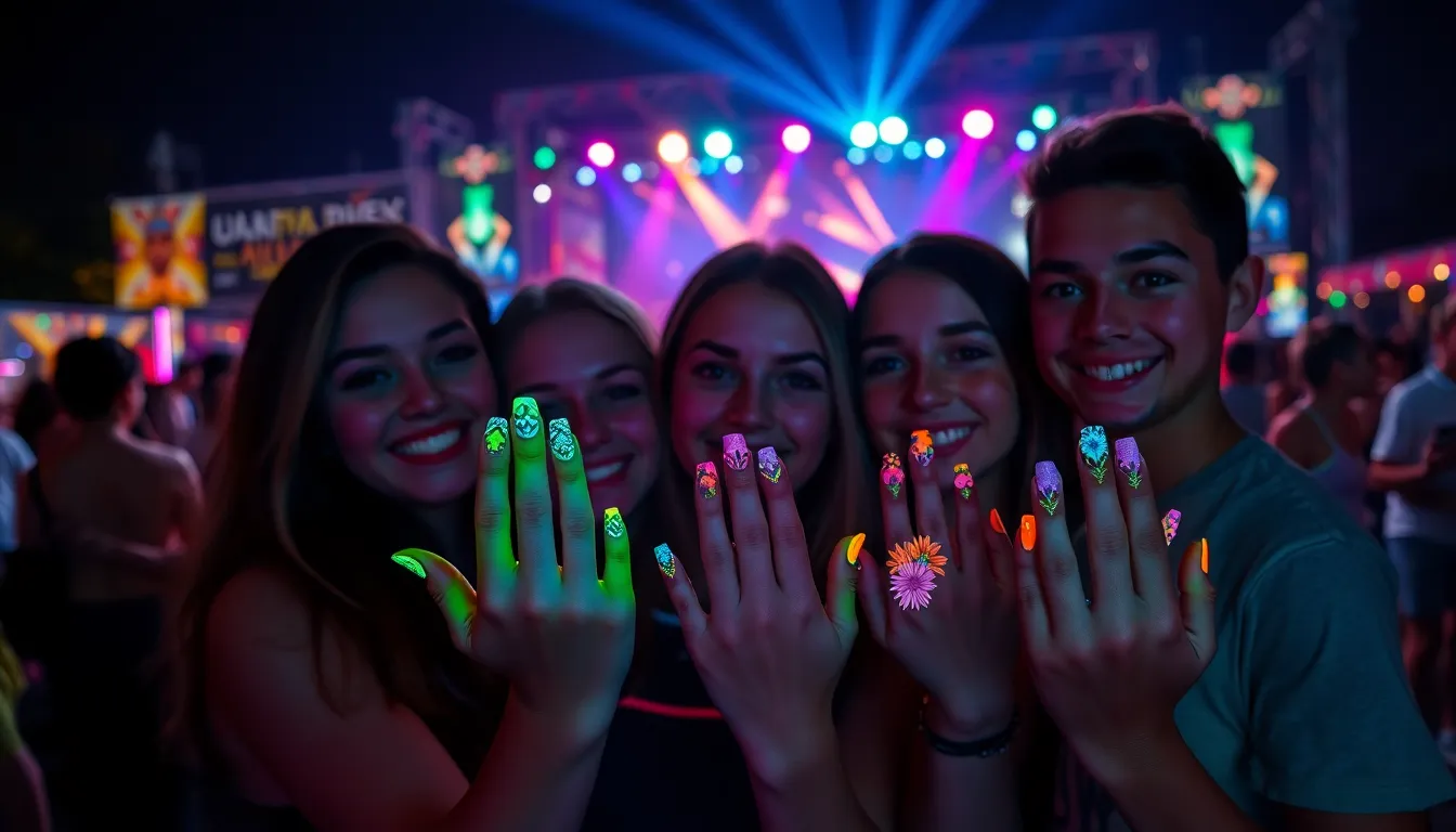 27 Stunning Glow in the Dark Nail Ideas That Will Light Up Your Night 10 27 Stunning Glow in the Dark Nail Ideas That Will Light Up Your Night 9