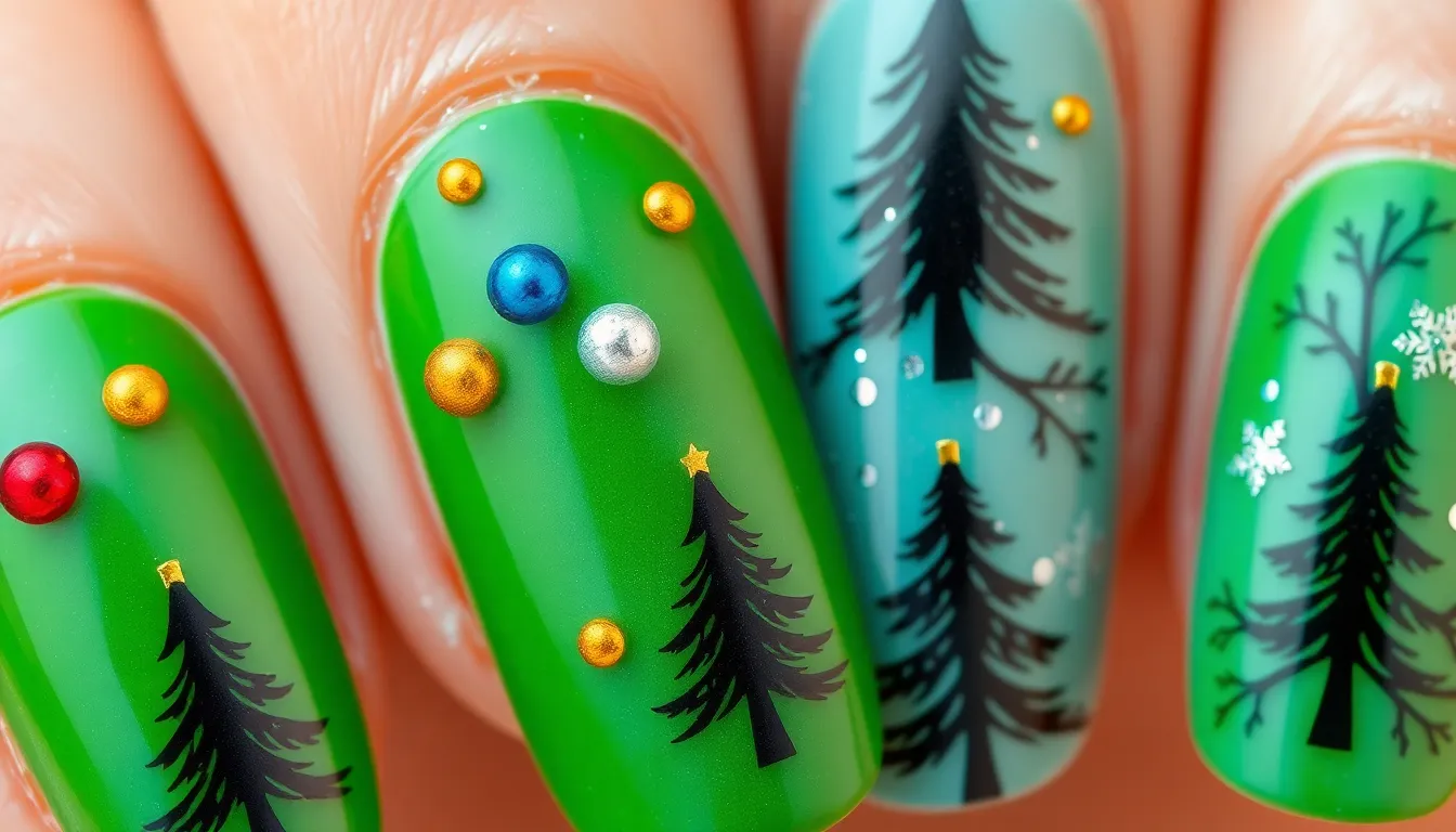 50+ Stunning Christmas Nail Polish Ideas to Make Your Holidays Sparkle 10 50+ Stunning Christmas Nail Polish Ideas to Make Your Holidays Sparkle 9