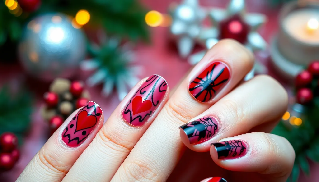 50+ Stunning Red and Black Nail Ideas That'll Make You Feel Like a Total Boss 10 50+ Stunning Red and Black Nail Ideas That'll Make You Feel Like a Total Boss 9