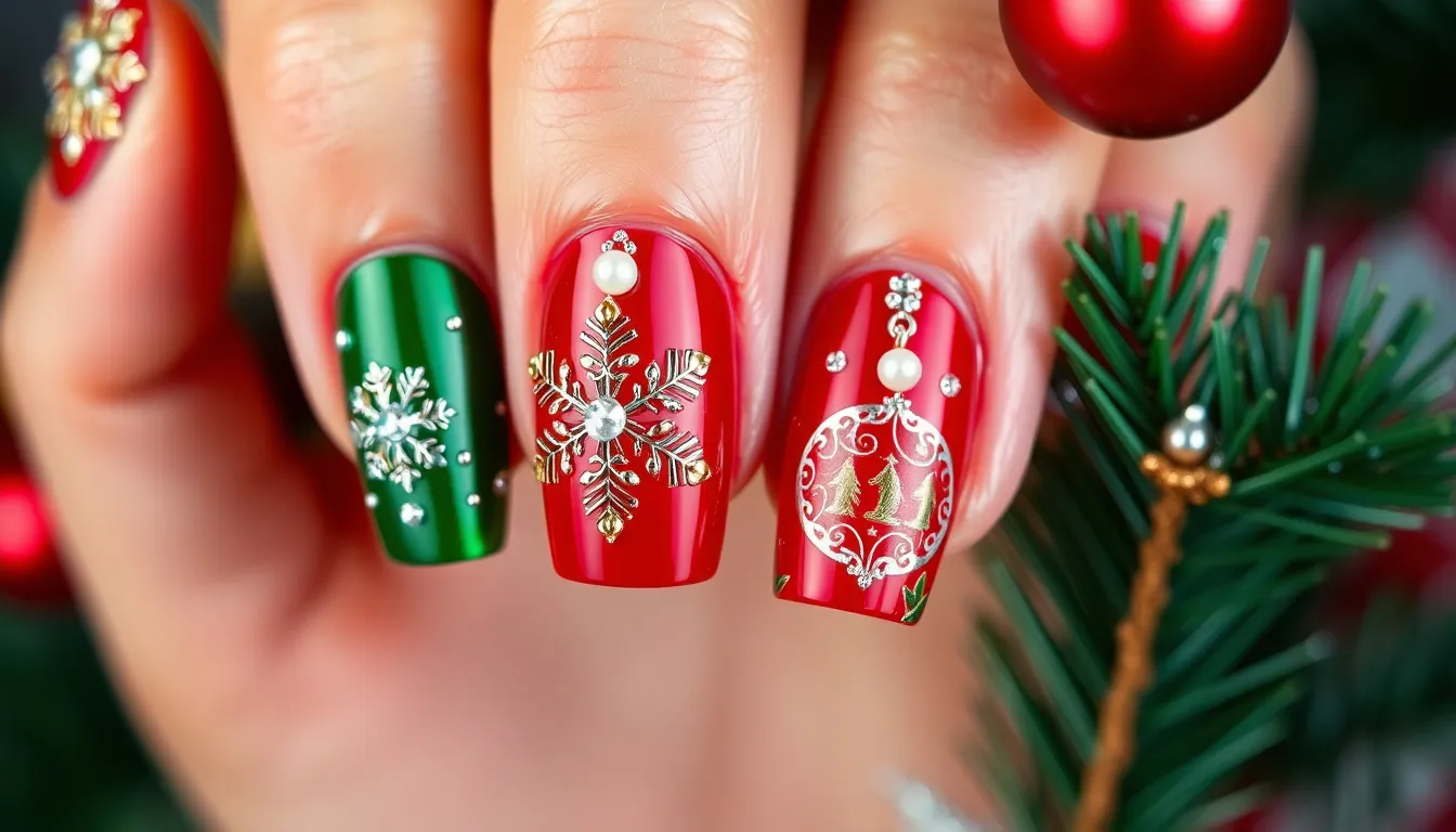 50+ Stunning Red and Green Christmas Nails Ideas That'll Make You Holiday-Ready 10 50+ Stunning Red and Green Christmas Nails Ideas That'll Make You Holiday-Ready 9