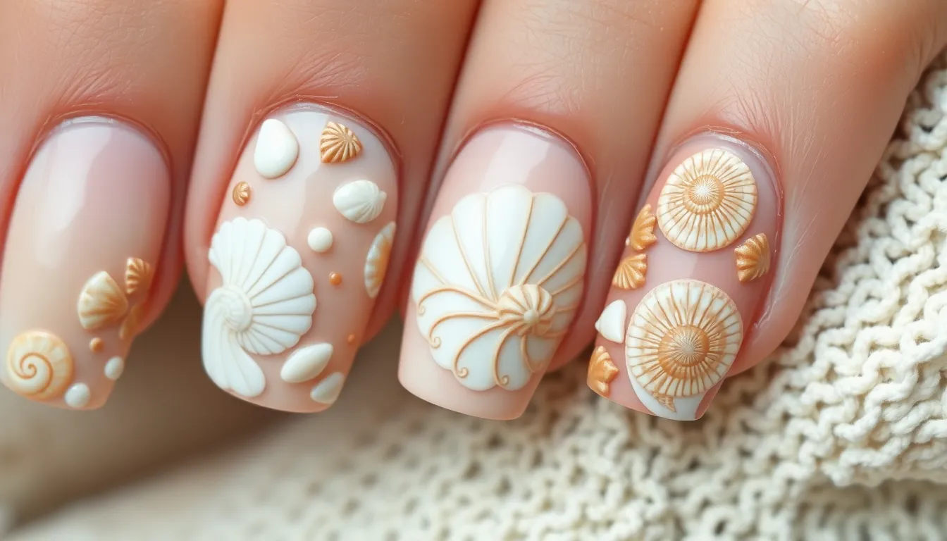 15 Stunning Seashell Nail Art Designs You Can Master at Home (Step-by-Step Guide) 10 15 Stunning Seashell Nail Art Designs You Can Master at Home (Step-by-Step Guide) 9