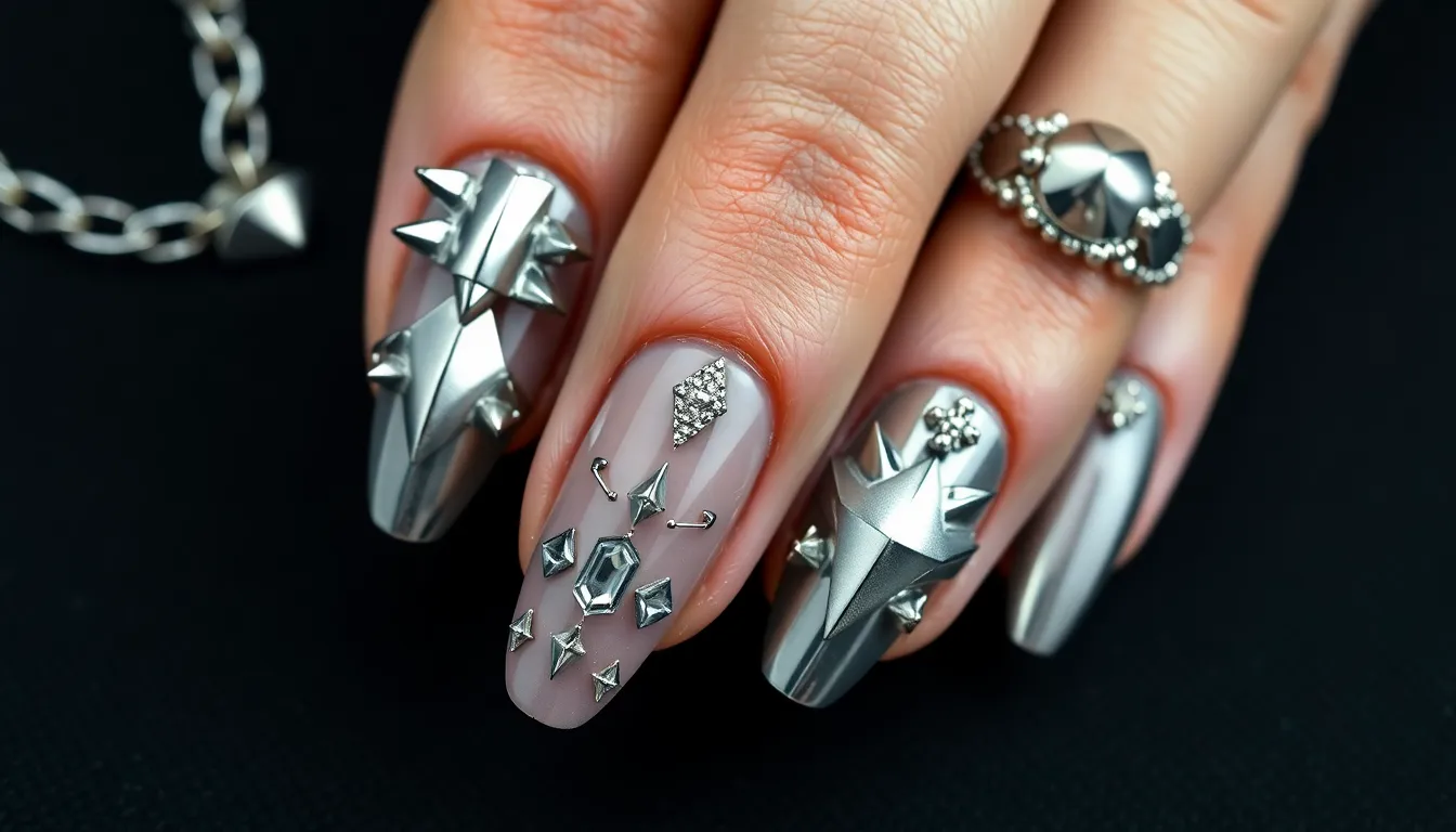 25 Stunning Silver Nail Ideas That'll Make You Ditch Your Go-To Color 10 25 Stunning Silver Nail Ideas That'll Make You Ditch Your Go-To Color 9