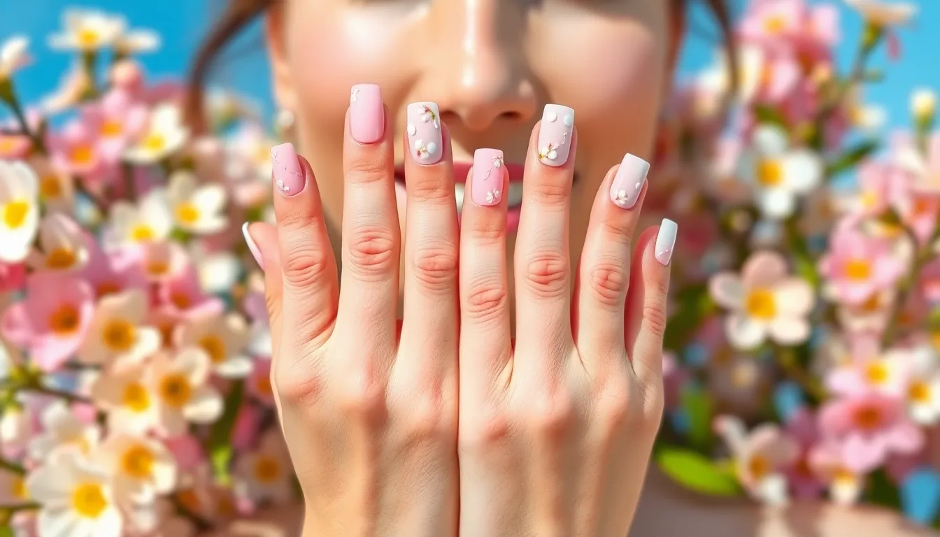 50+ Stunning Acrylic Nail Ideas for Spring That'll Make You Ditch Winter Colors 12 50+ Stunning Acrylic Nail Ideas for Spring That'll Make You Ditch Winter Colors 11