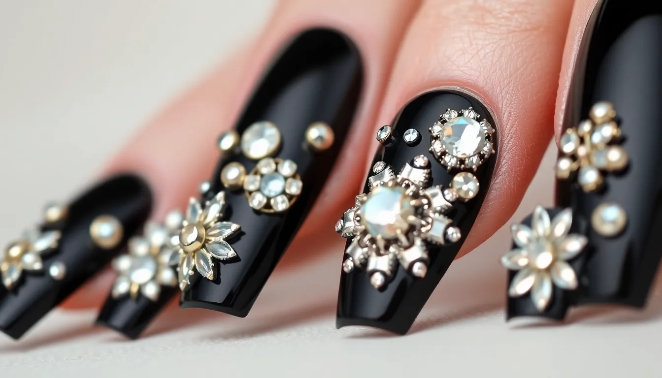 50+ Stunning Black Acrylic Nail Ideas That'll Make You Ditch Every Other Color 12 50+ Stunning Black Acrylic Nail Ideas That'll Make You Ditch Every Other Color 11