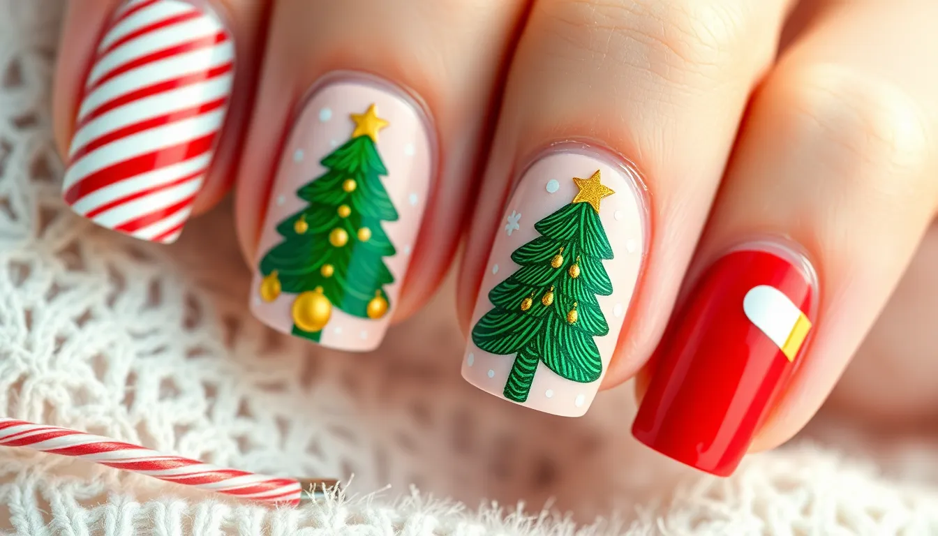 50+ Candy Cane Nails Designs: Easy DIY Holiday Manicure Ideas That Actually Work 11