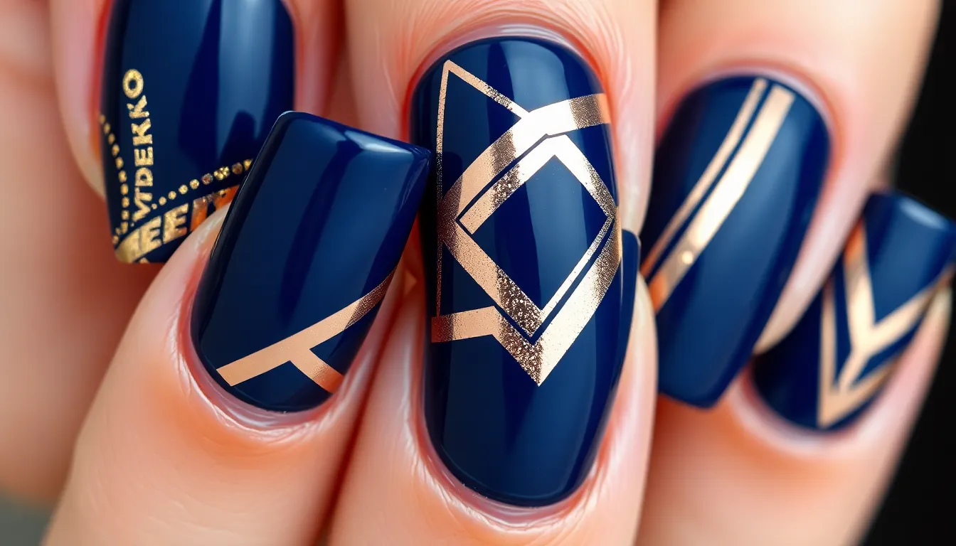 30 Stunning Dark Blue Nail Ideas That'll Make You Ditch Your Go-To Polish 12 30 Stunning Dark Blue Nail Ideas That'll Make You Ditch Your Go-To Polish 11
