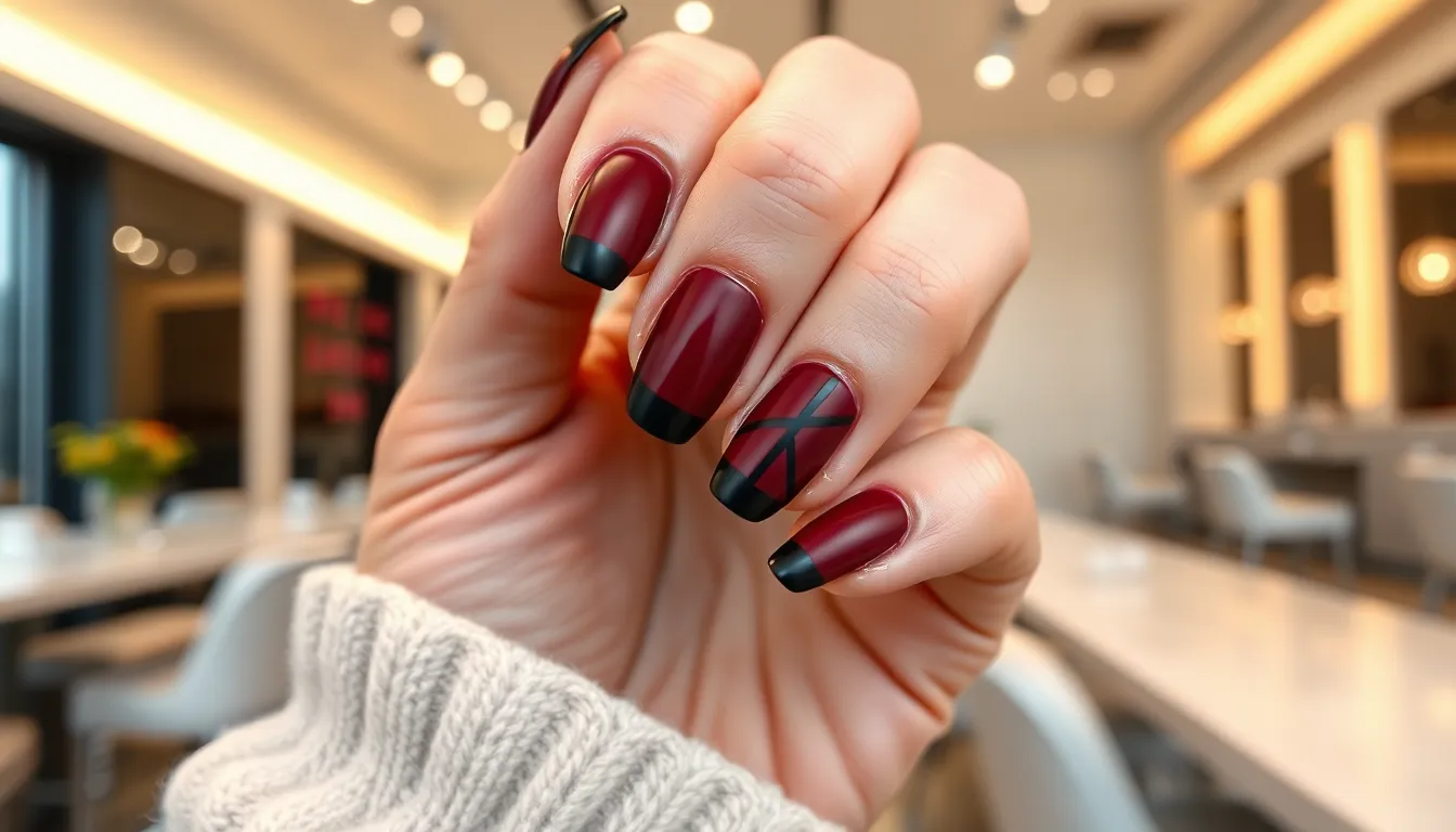50+ Stunning Dark Red Nail Ideas That'll Make You Ditch Your Go-To Color 12 50+ Stunning Dark Red Nail Ideas That'll Make You Ditch Your Go-To Color 11