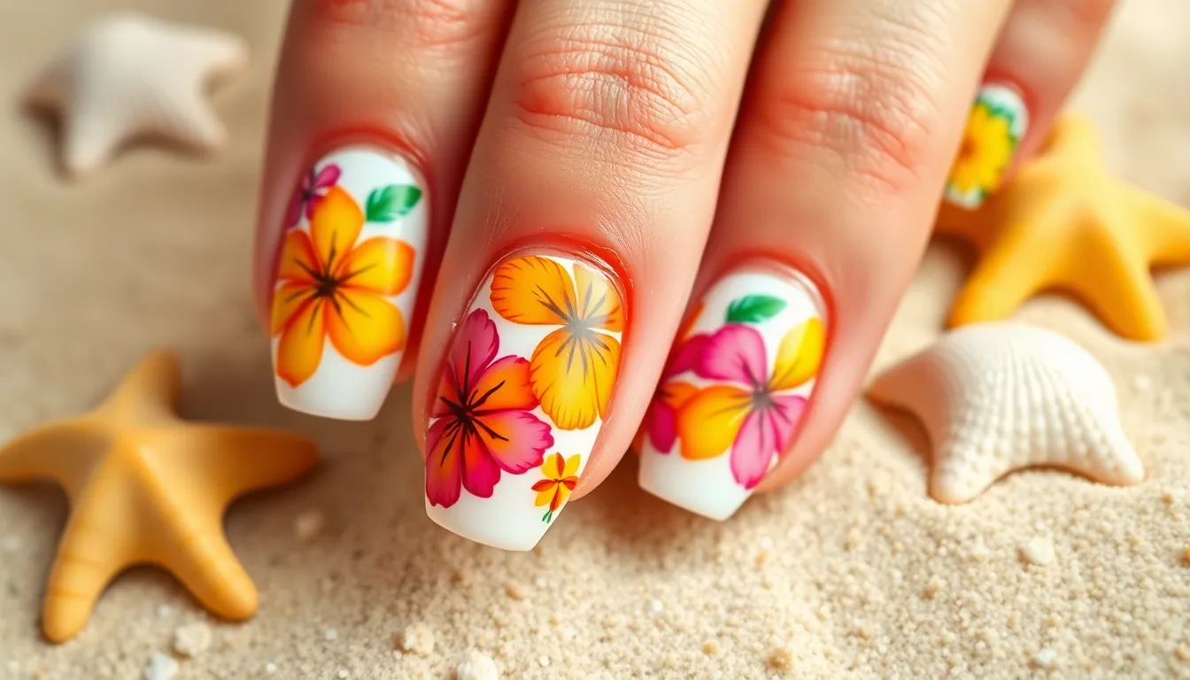 Hibiscus Flower Nails: Stunning Tropical Nail Art Ideas + Step-by-Step Guide 12 Hibiscus Flower Nails: Stunning Tropical Nail Art Ideas + Step-by-Step Guide 11