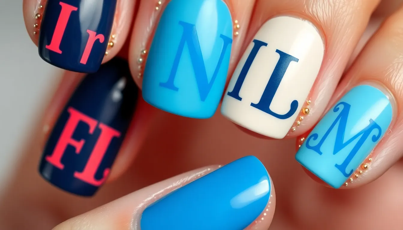 50+ Stunning Initial Nail Ideas to Personalize Your Perfect Manicure 12 50+ Stunning Initial Nail Ideas to Personalize Your Perfect Manicure 11