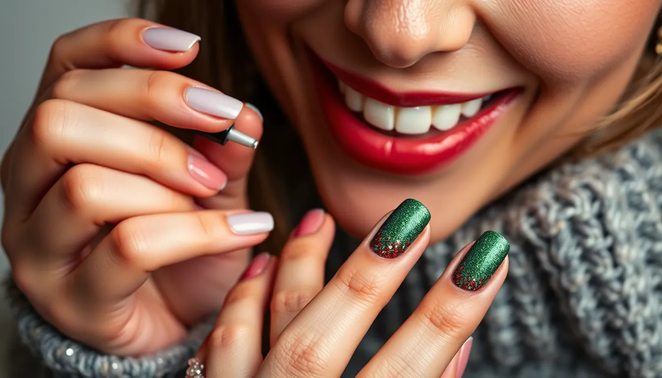25 Stunning Christmas Nail Design Ideas to Make Your Holidays Sparkle 12 25 Stunning Christmas Nail Design Ideas to Make Your Holidays Sparkle 11