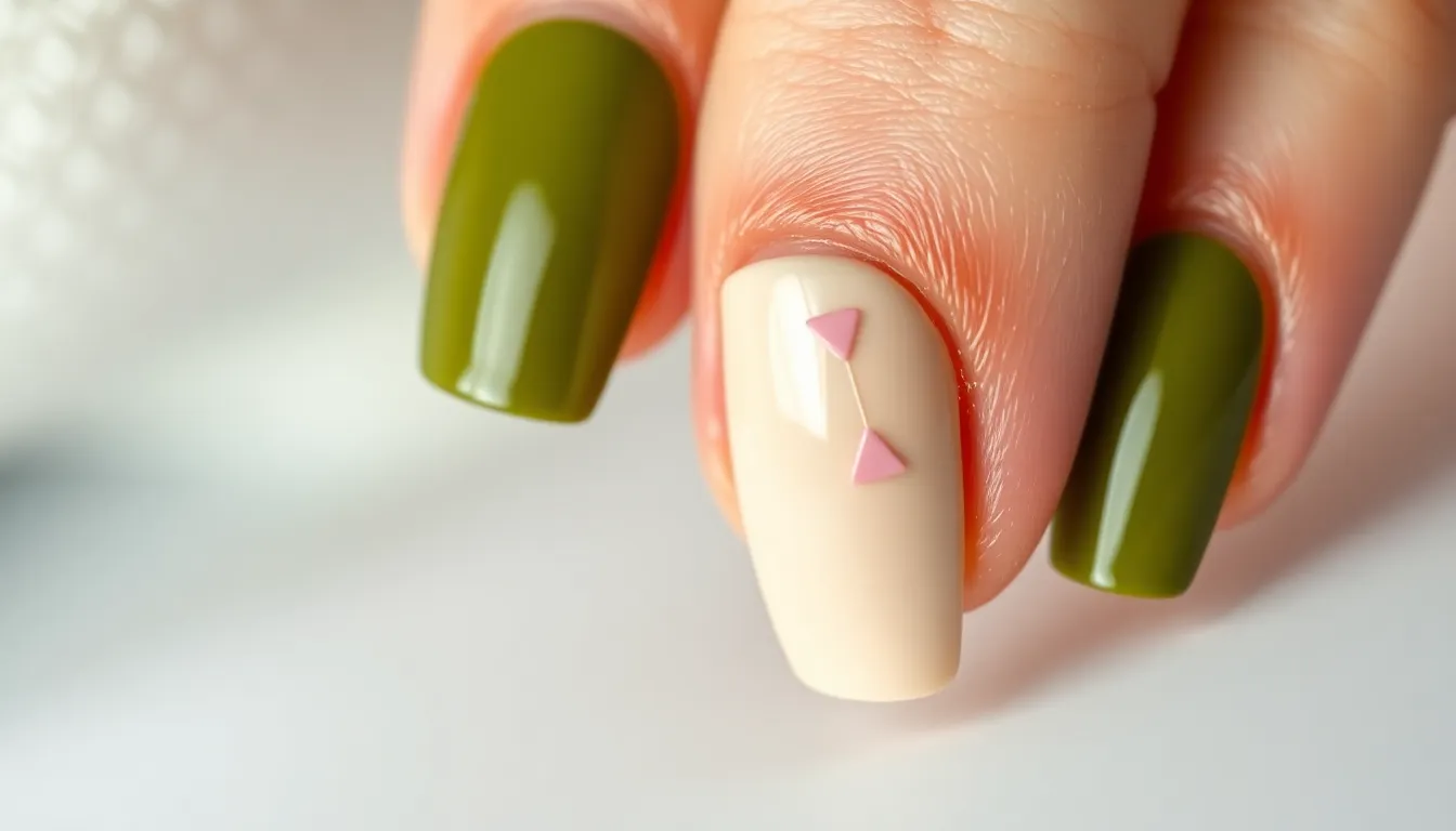 25 Stunning Olive Green Nail Ideas That'll Make You Ditch Your Go-To Color 12 25 Stunning Olive Green Nail Ideas That'll Make You Ditch Your Go-To Color 11