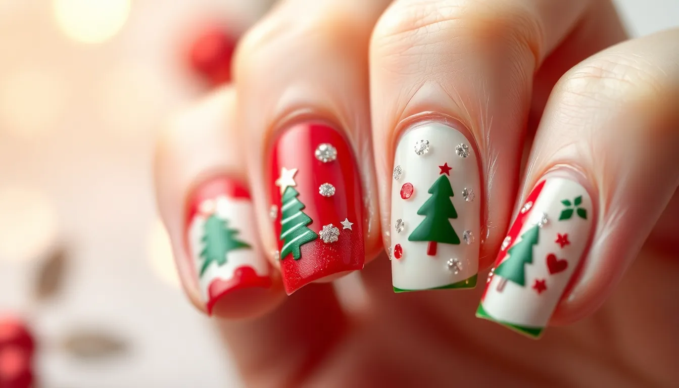 50+ Stunning Red and Green Christmas Nails Ideas That'll Make You Holiday-Ready 12 50+ Stunning Red and Green Christmas Nails Ideas That'll Make You Holiday-Ready 11