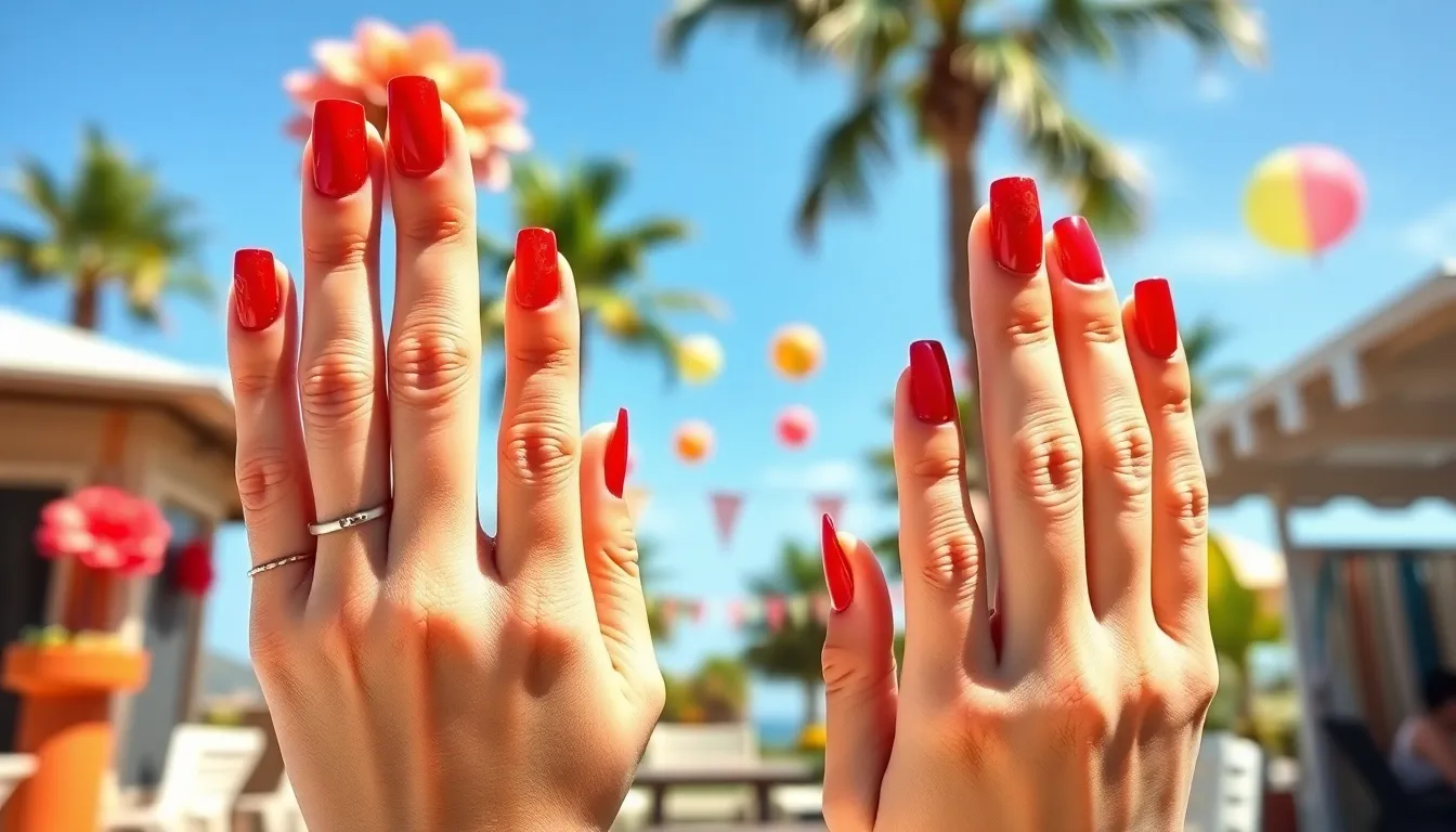 50+ Stunning Red Summer Nails Ideas That'll Make You Feel Unstoppable 12 50+ Stunning Red Summer Nails Ideas That'll Make You Feel Unstoppable 11