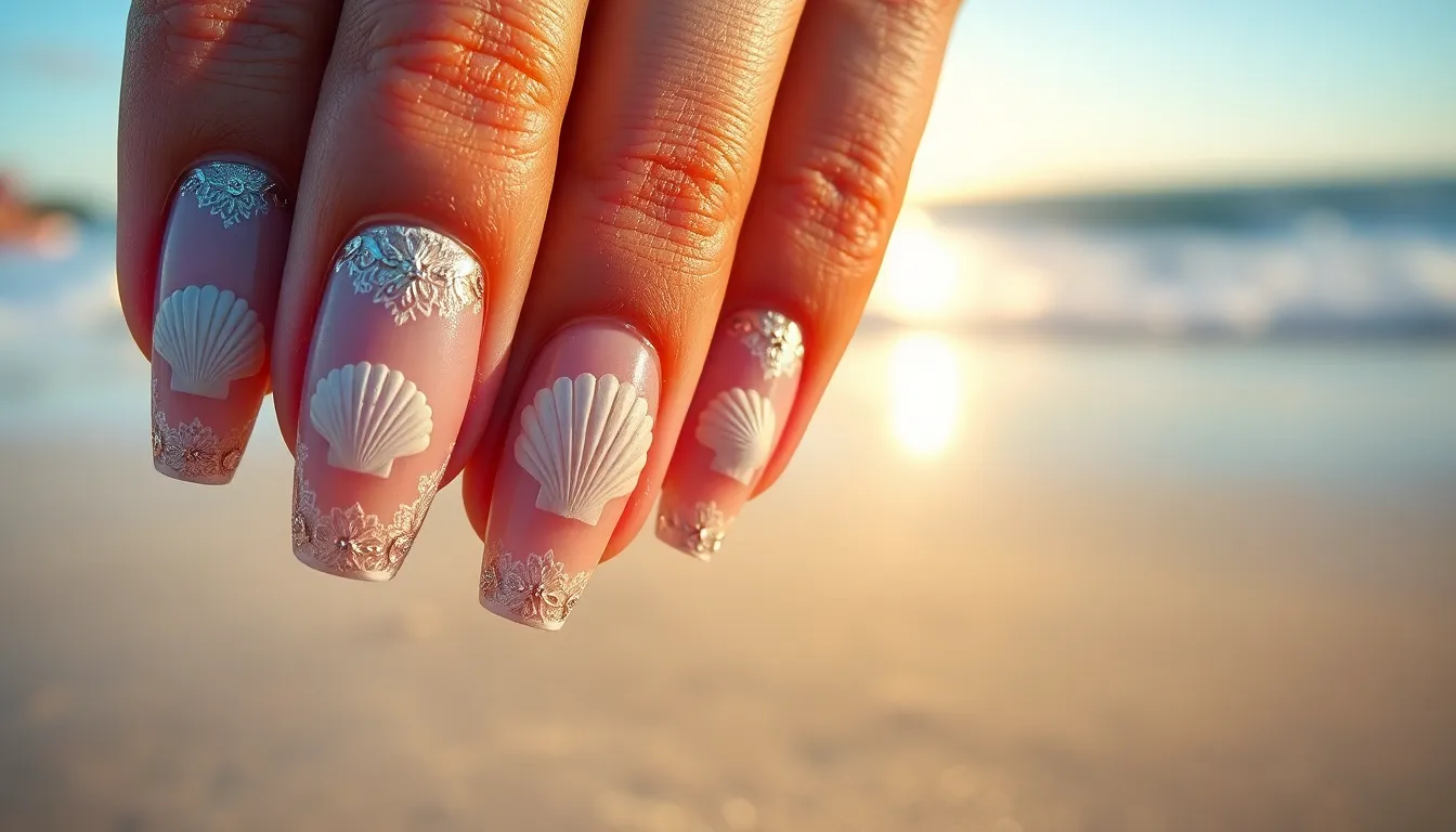 15 Stunning Seashell Nail Art Designs You Can Master at Home (Step-by-Step Guide) 12 15 Stunning Seashell Nail Art Designs You Can Master at Home (Step-by-Step Guide) 11