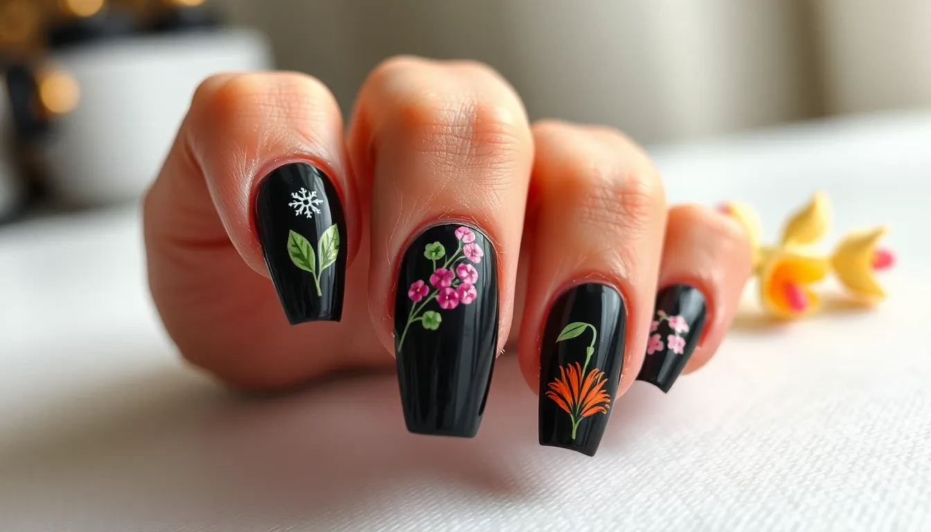 50+ Stunning Black Acrylic Nail Ideas That'll Make You Ditch Every Other Color 14 50+ Stunning Black Acrylic Nail Ideas That'll Make You Ditch Every Other Color 13