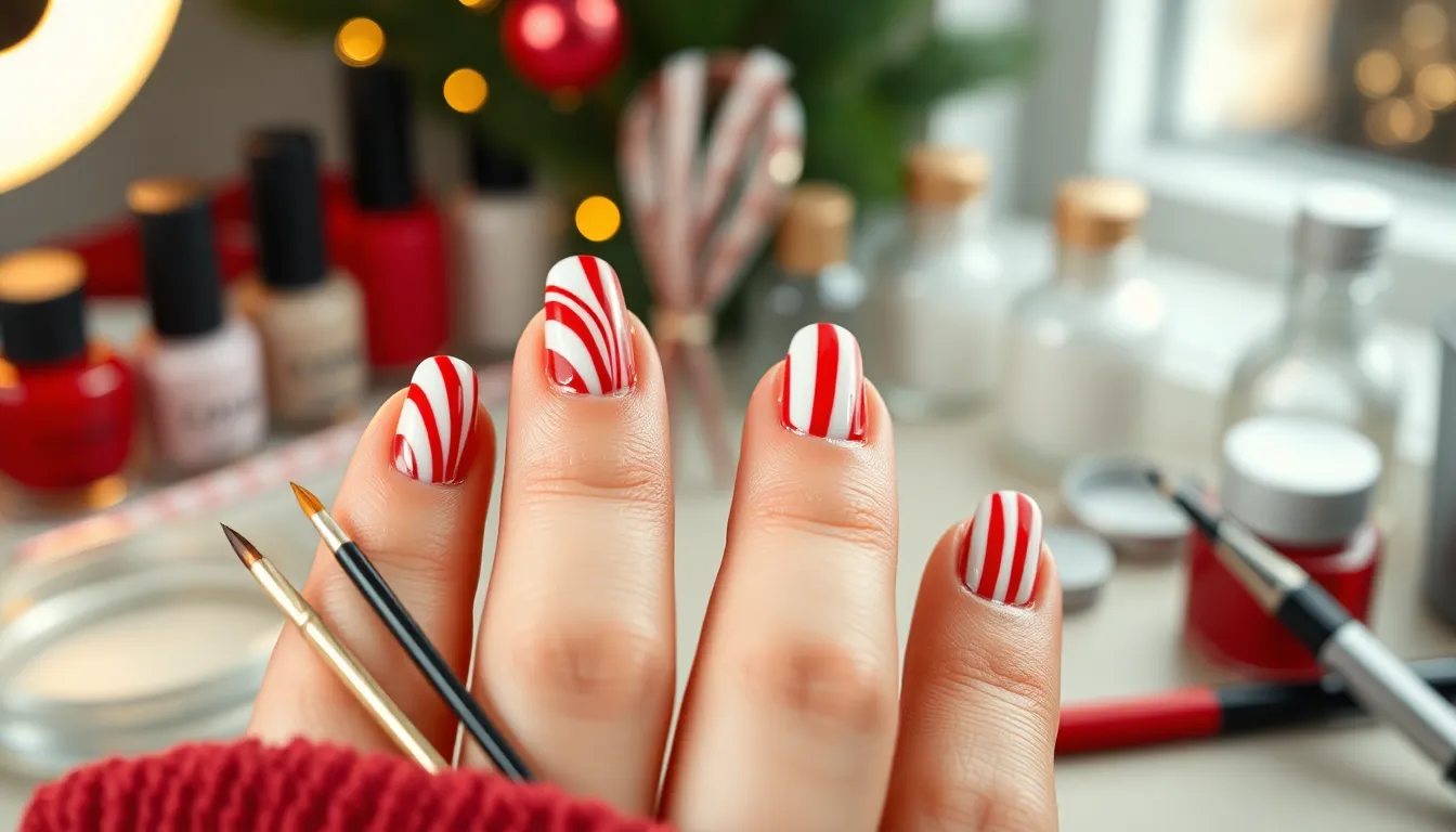 50+ Candy Cane Nails Designs: Easy DIY Holiday Manicure Ideas That Actually Work 13