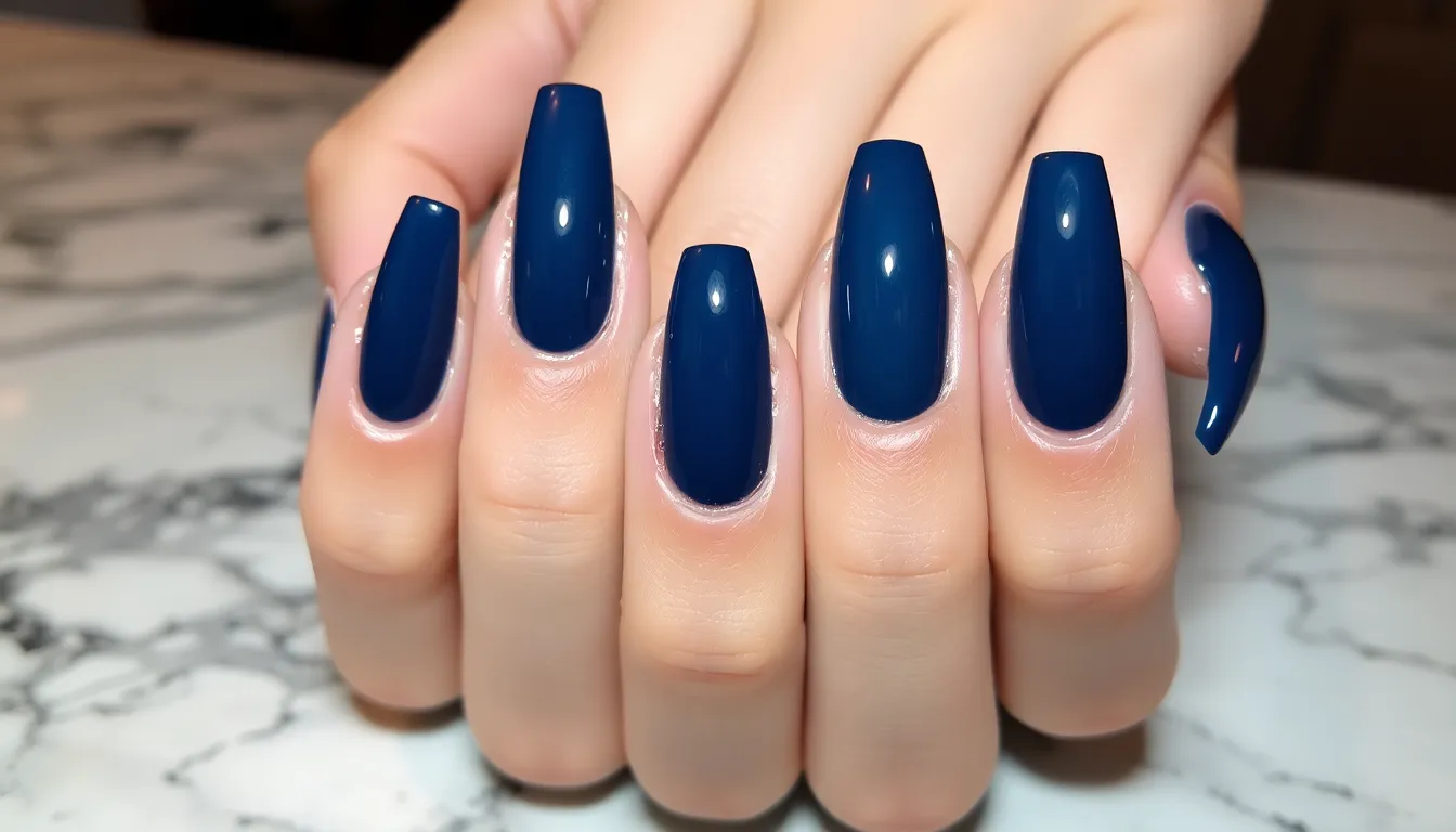 30 Stunning Dark Blue Nail Ideas That'll Make You Ditch Your Go-To Polish 14 30 Stunning Dark Blue Nail Ideas That'll Make You Ditch Your Go-To Polish 13