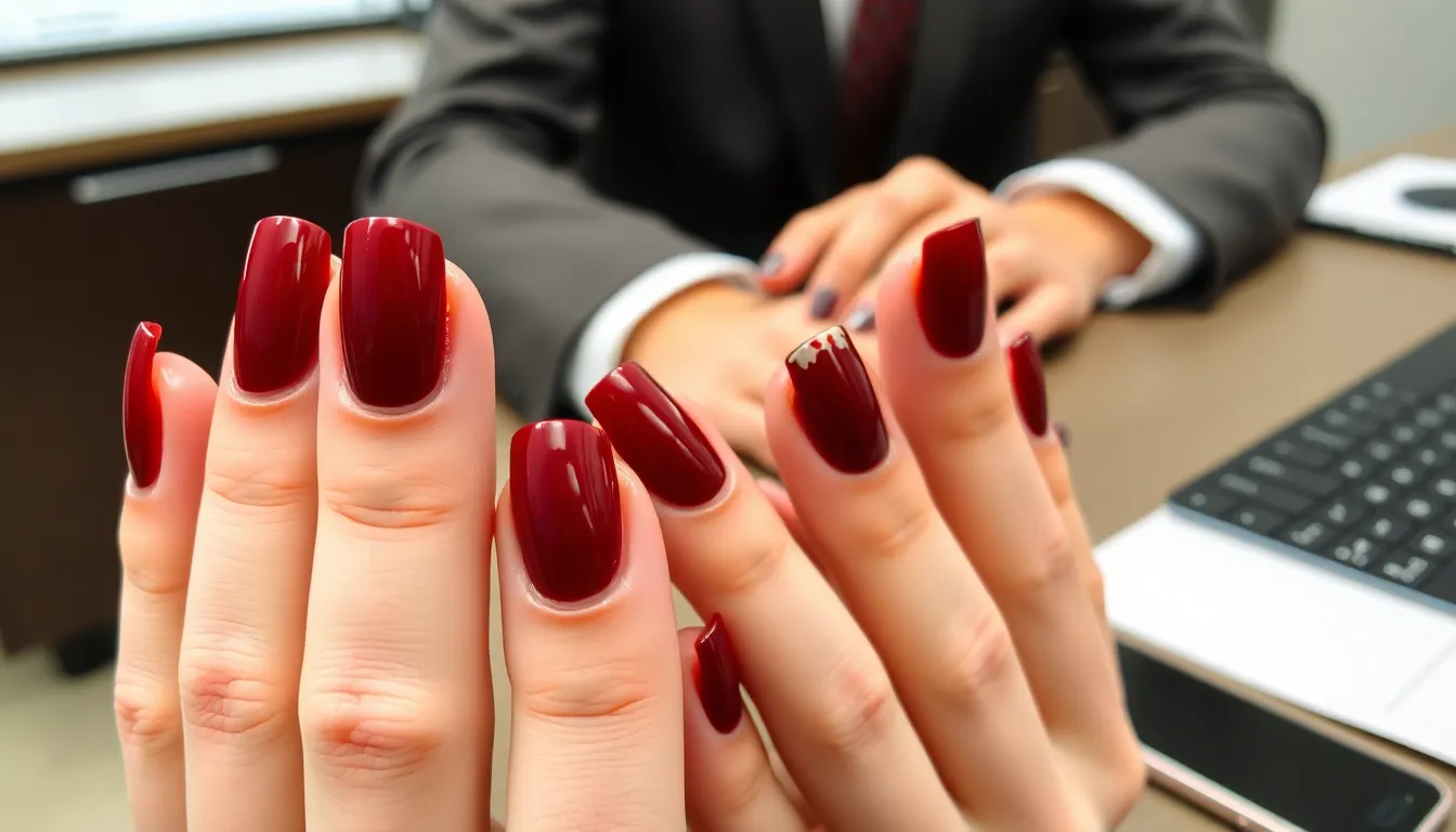 50+ Stunning Dark Red Nail Ideas That'll Make You Ditch Your Go-To Color 14 50+ Stunning Dark Red Nail Ideas That'll Make You Ditch Your Go-To Color 13