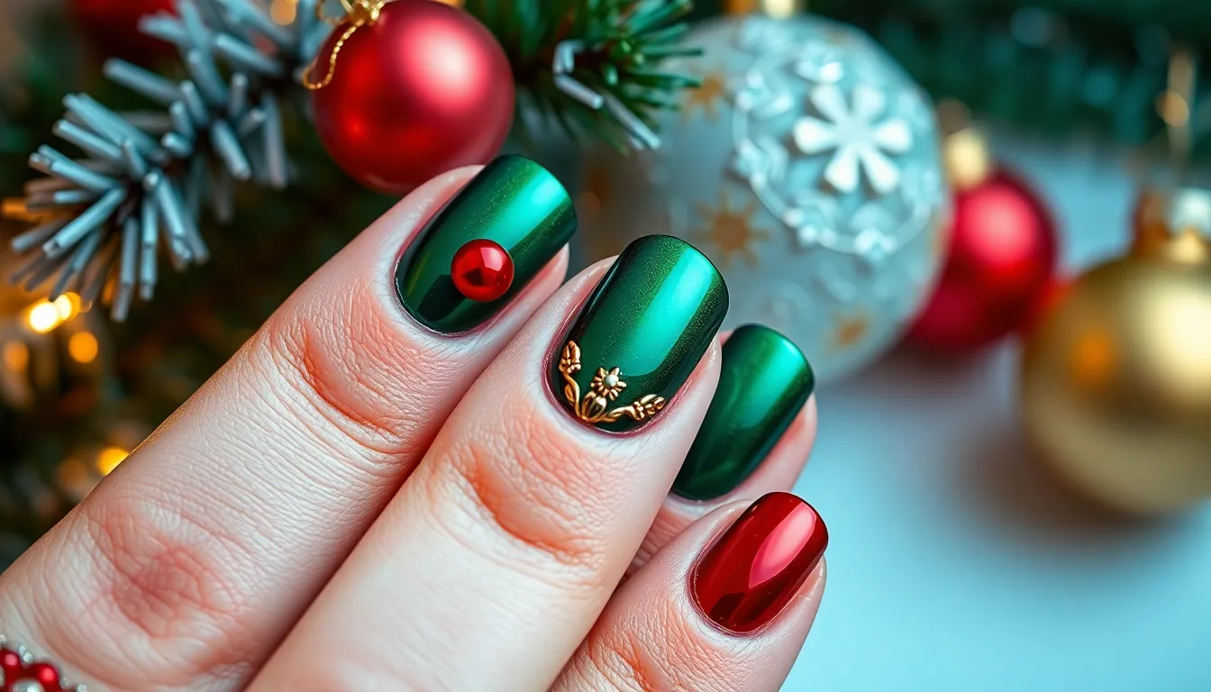 25 Stunning Emerald Green Nail Ideas That'll Make You Ditch Your Go-To Polish 13