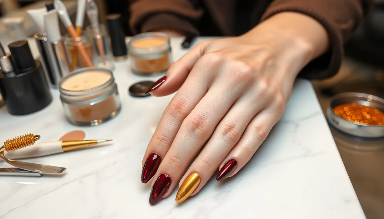 Fall Chrome Nails: 15 Stunning Designs & DIY Tips for Perfect Autumn Manicures 14 Fall Chrome Nails: 15 Stunning Designs & DIY Tips for Perfect Autumn Manicures 13