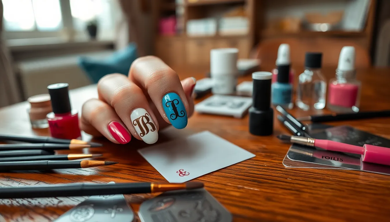 50+ Stunning Initial Nail Ideas to Personalize Your Perfect Manicure 14 50+ Stunning Initial Nail Ideas to Personalize Your Perfect Manicure 13