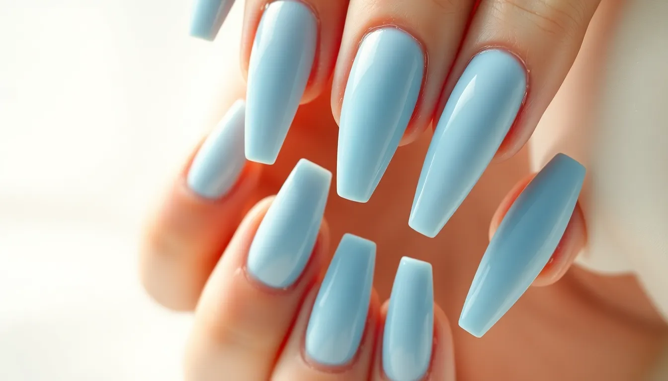 50+ Stunning Light Blue Nail Ideas That'll Make You Ditch Your Go-To Color 14 50+ Stunning Light Blue Nail Ideas That'll Make You Ditch Your Go-To Color 13