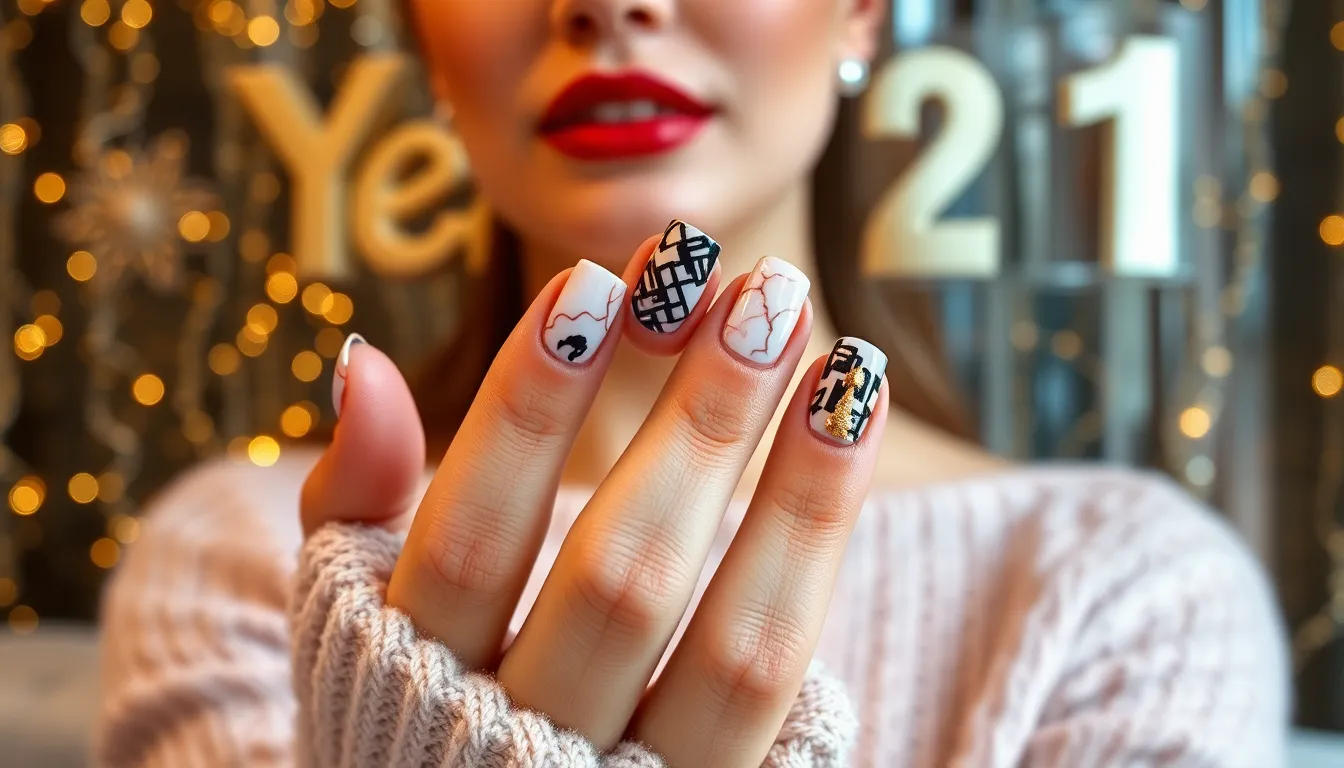 50+ Stunning New Years Nail Ideas to Sparkle Into 2025 14 50+ Stunning New Years Nail Ideas to Sparkle Into 2025 13