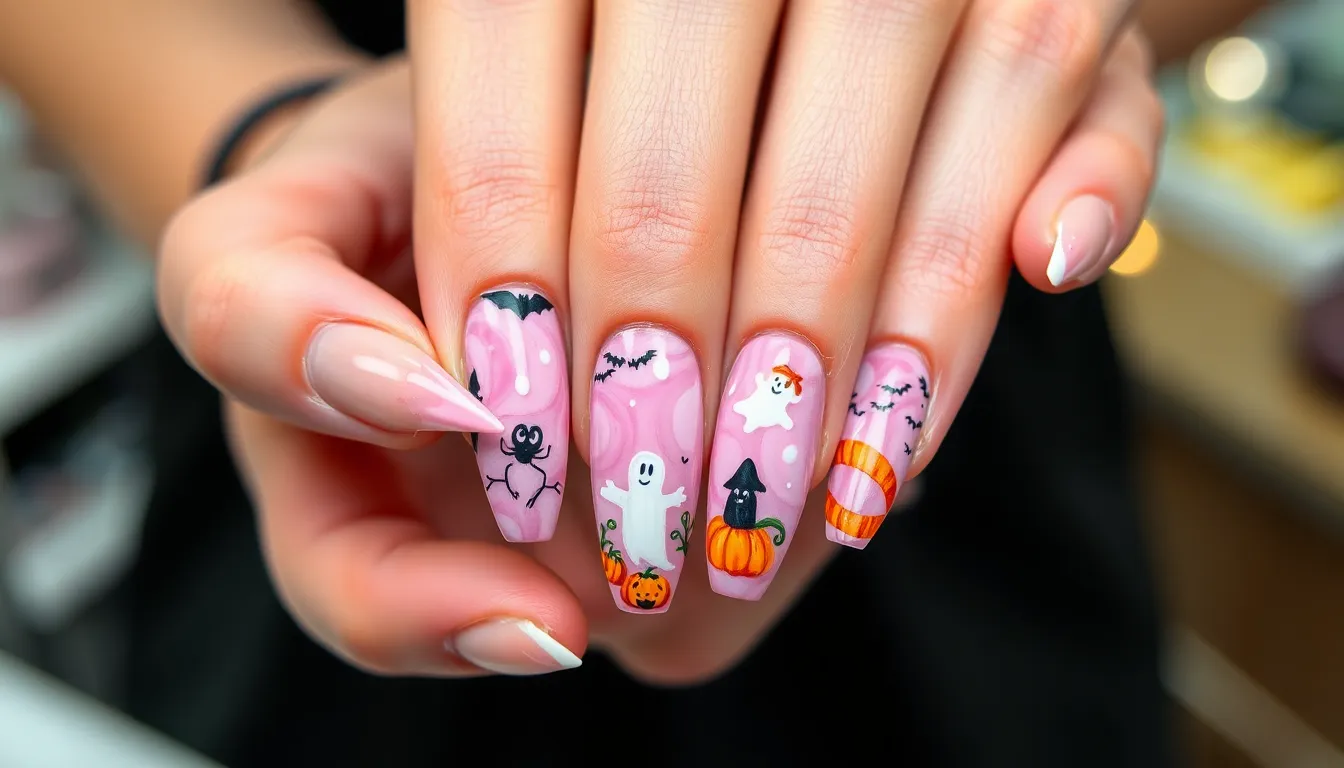 Pink Halloween Nails: 25+ Spooky-Chic Designs That'll Make You Stand Out This October 14 Pink Halloween Nails: 25+ Spooky-Chic Designs That'll Make You Stand Out This October 13